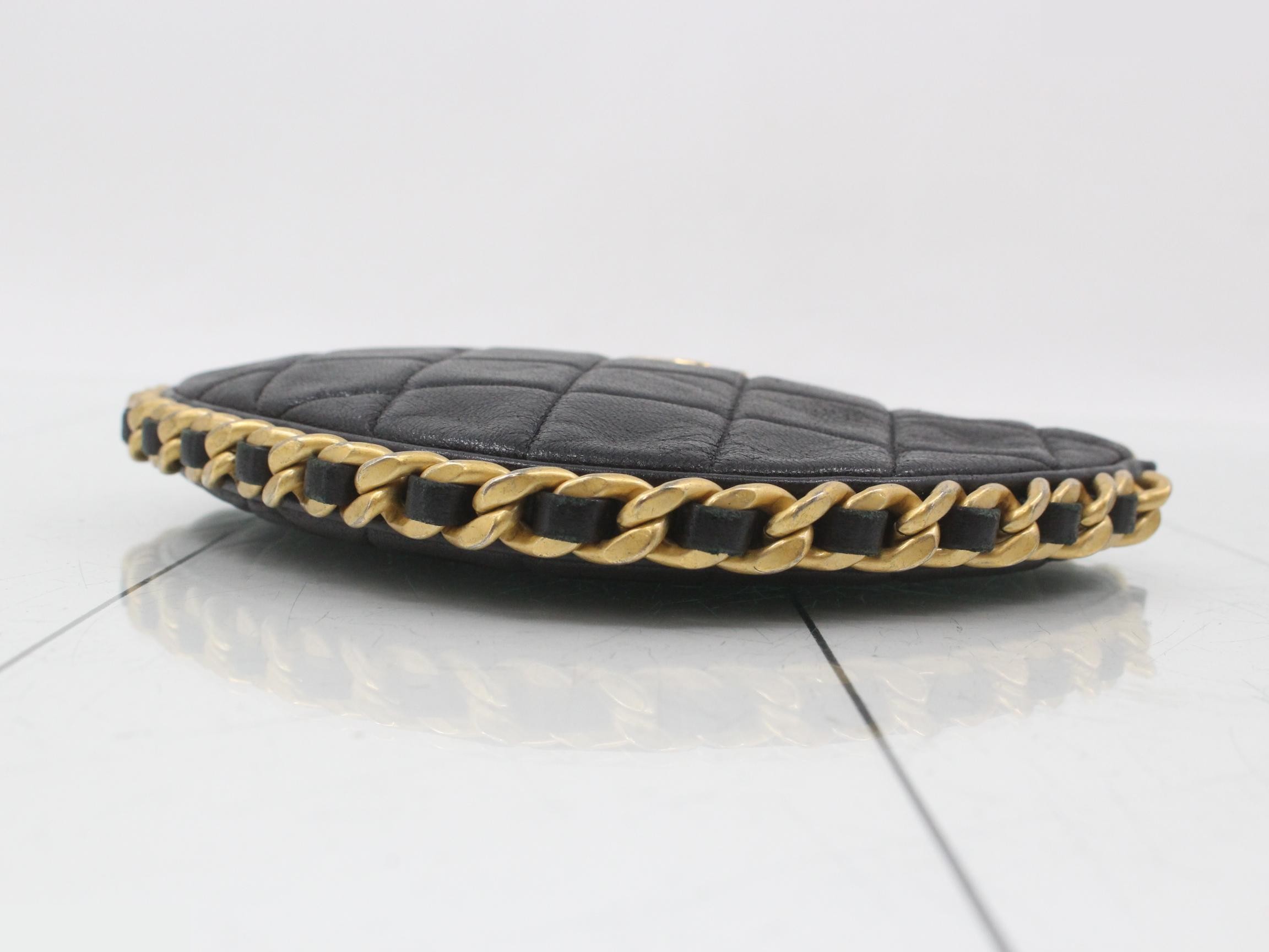Round Lambskin Chain Hobo Bag — view 6