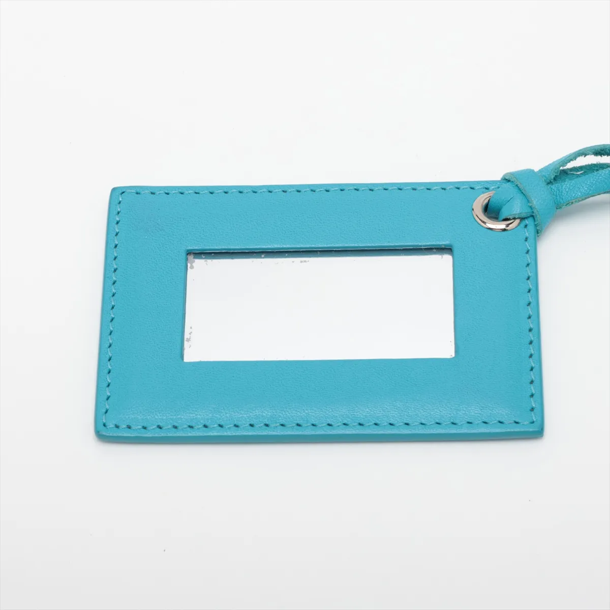 370926 Leather 2-Way Handbag, Blue, Mirror Strap Broken, with Mirror — view 11