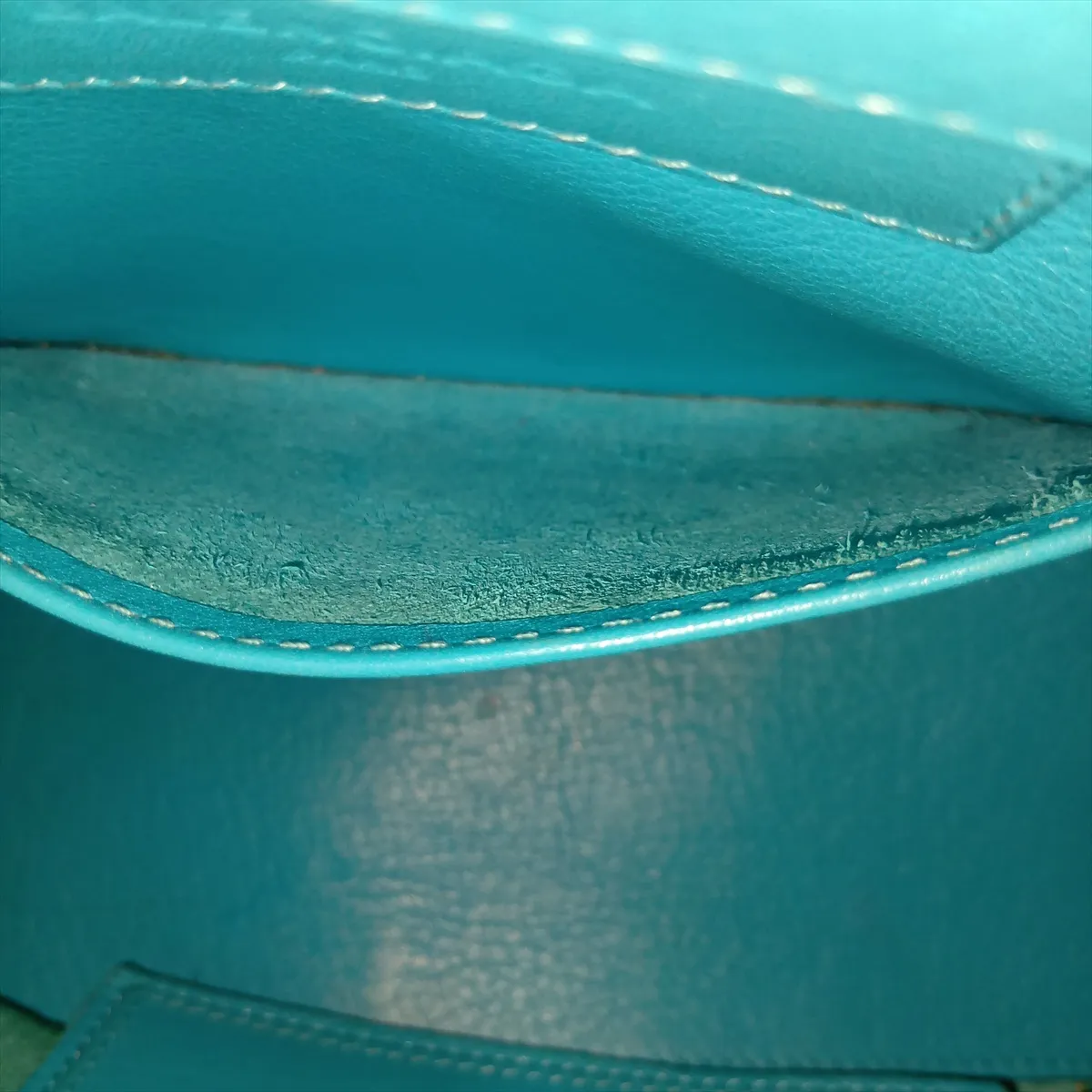370926 Leather 2-Way Handbag, Blue, Mirror Strap Broken, with Mirror — view 15