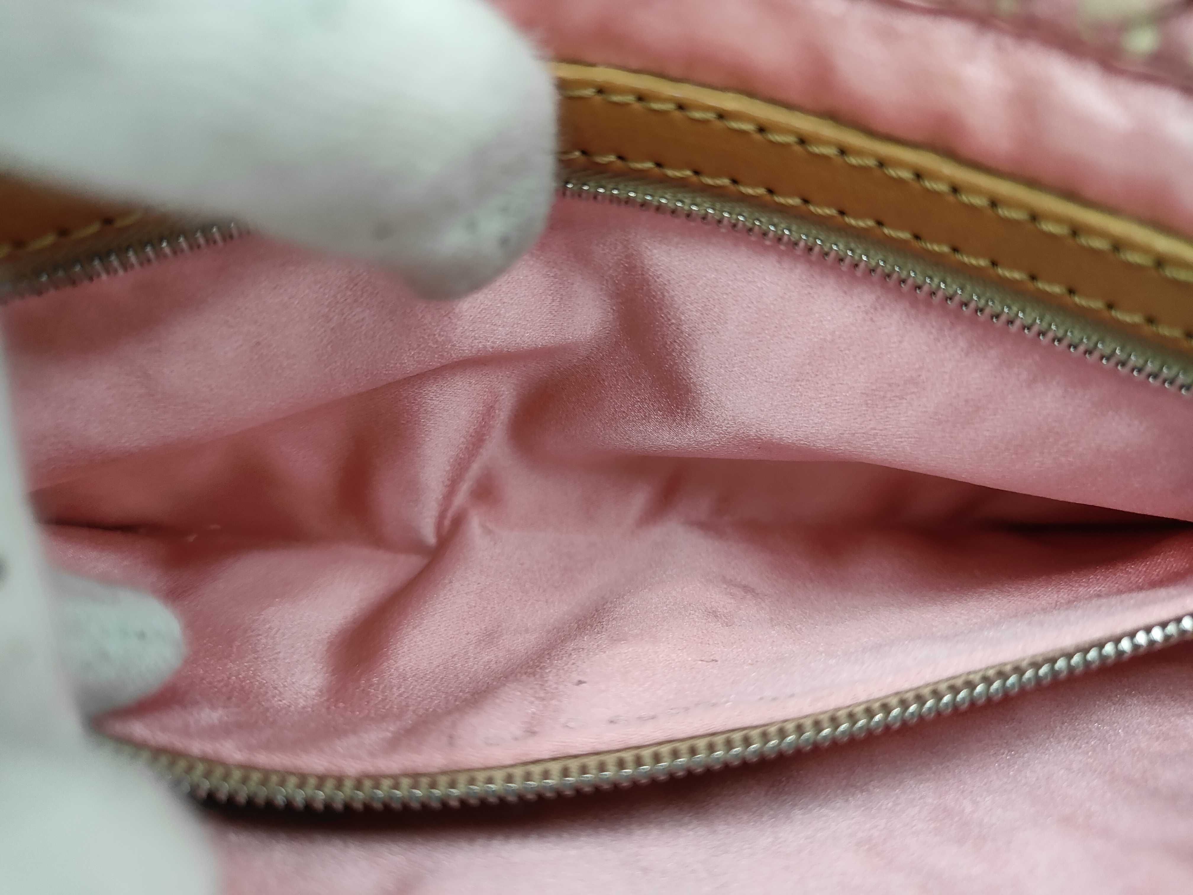 Mamma Bucket Shoulder Bag, Straw Leather, Pink and White Shoulder Bag — view 10