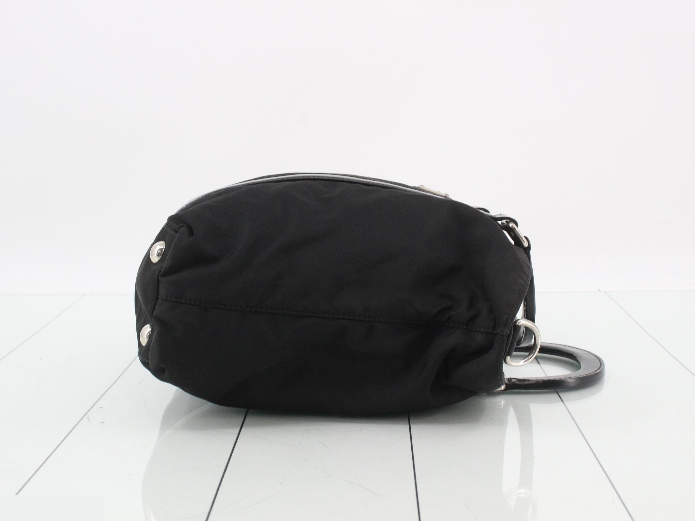 2-Way Handbag/Shoulder Bag, Nylon, Black — view 3