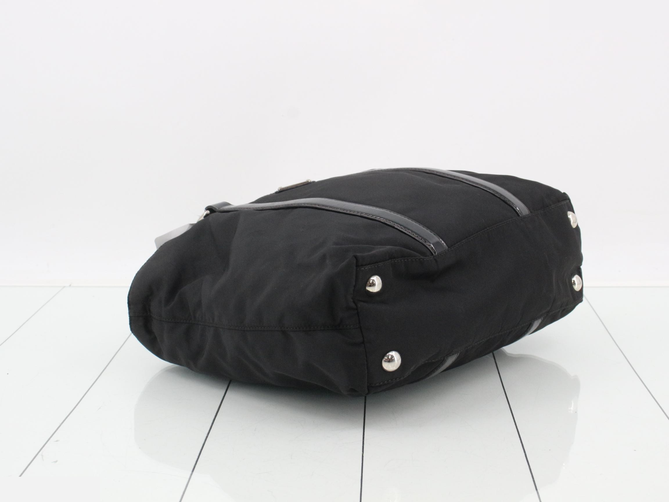 2-Way Handbag/Shoulder Bag, Nylon, Black — view 5