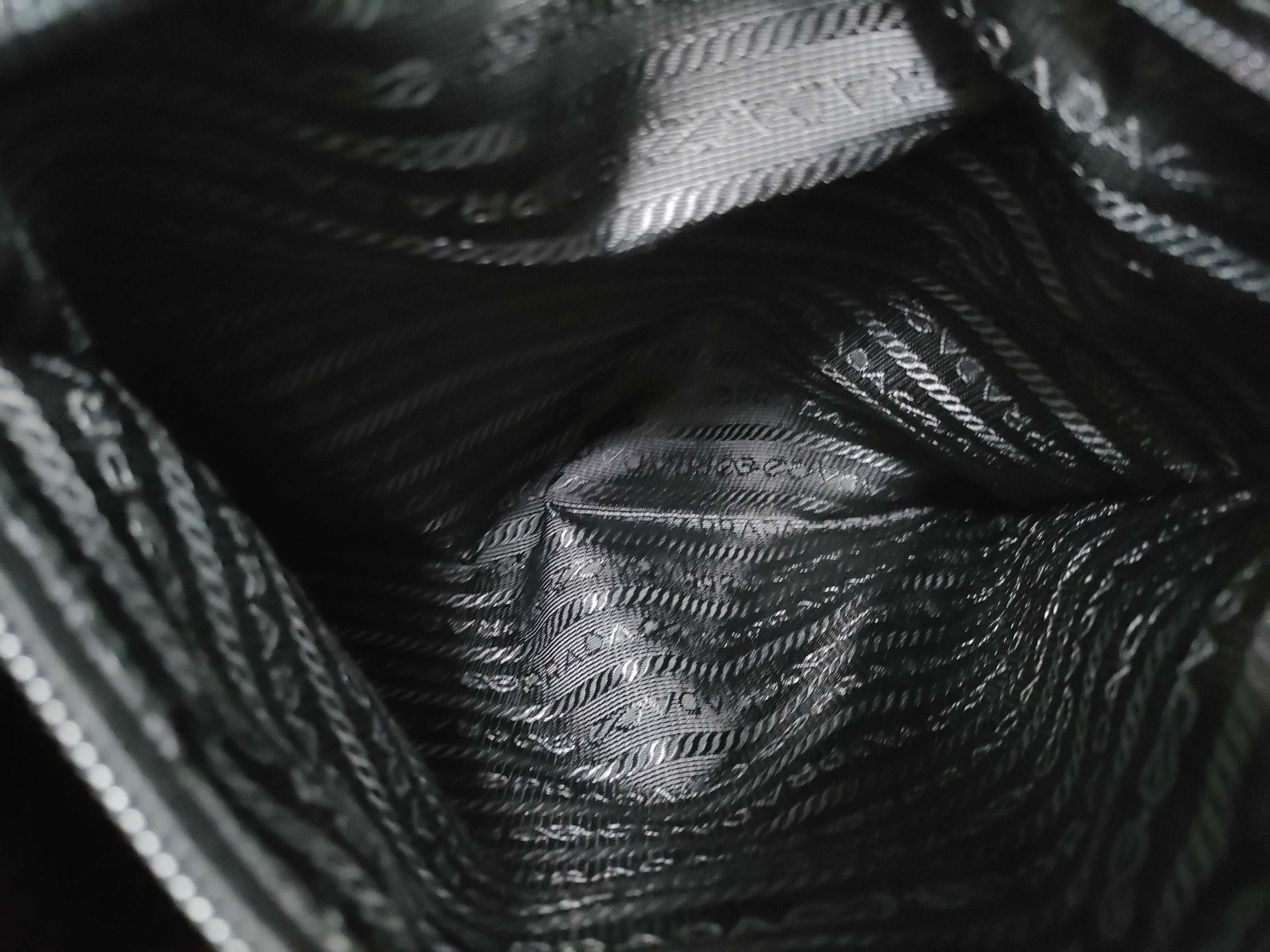 Nylon Prada Nylon Leather Tote Bag Black Tote Bag — view 14