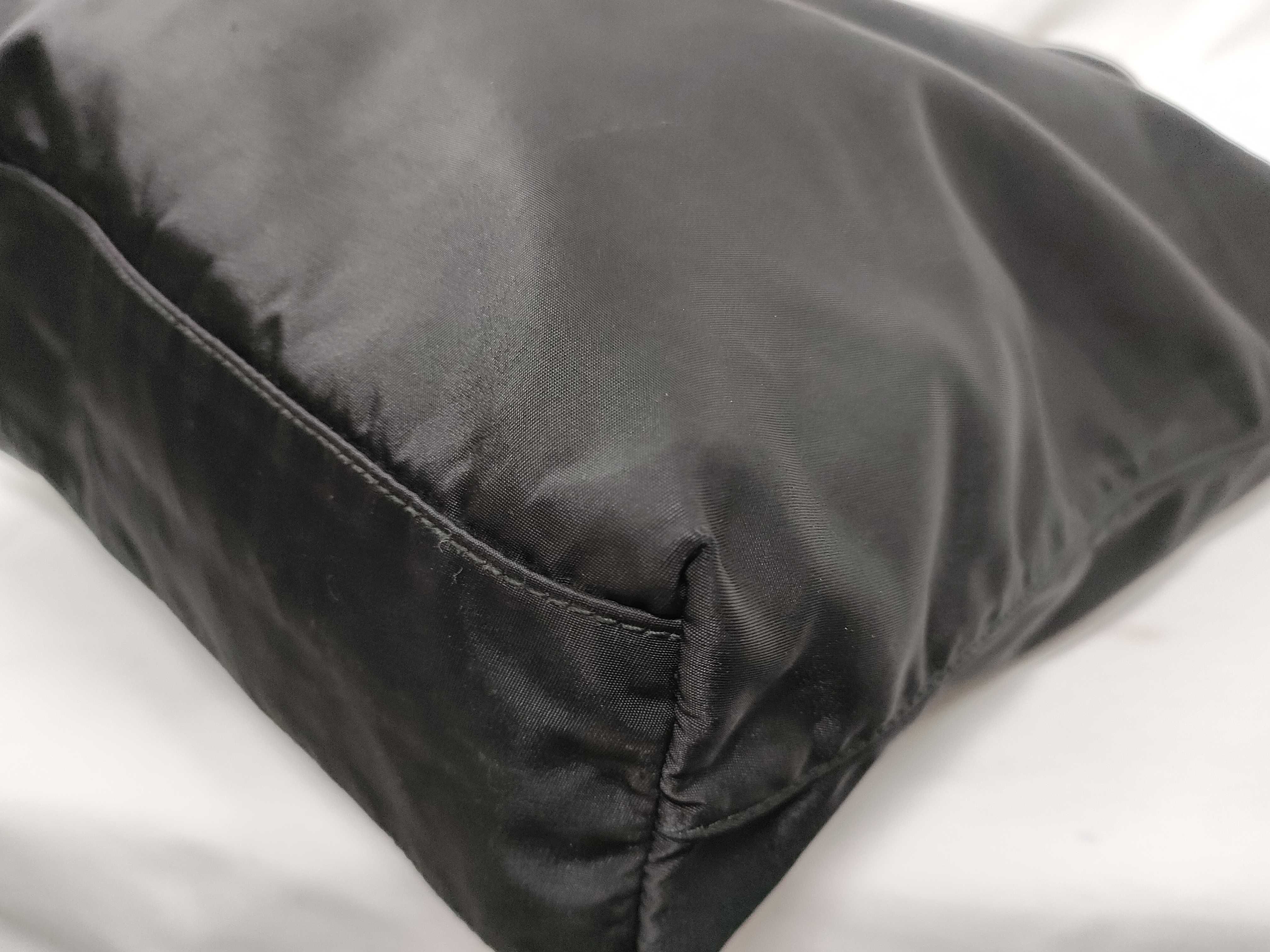 Nylon Prada Nylon Leather Tote Bag Black Tote Bag — view 7