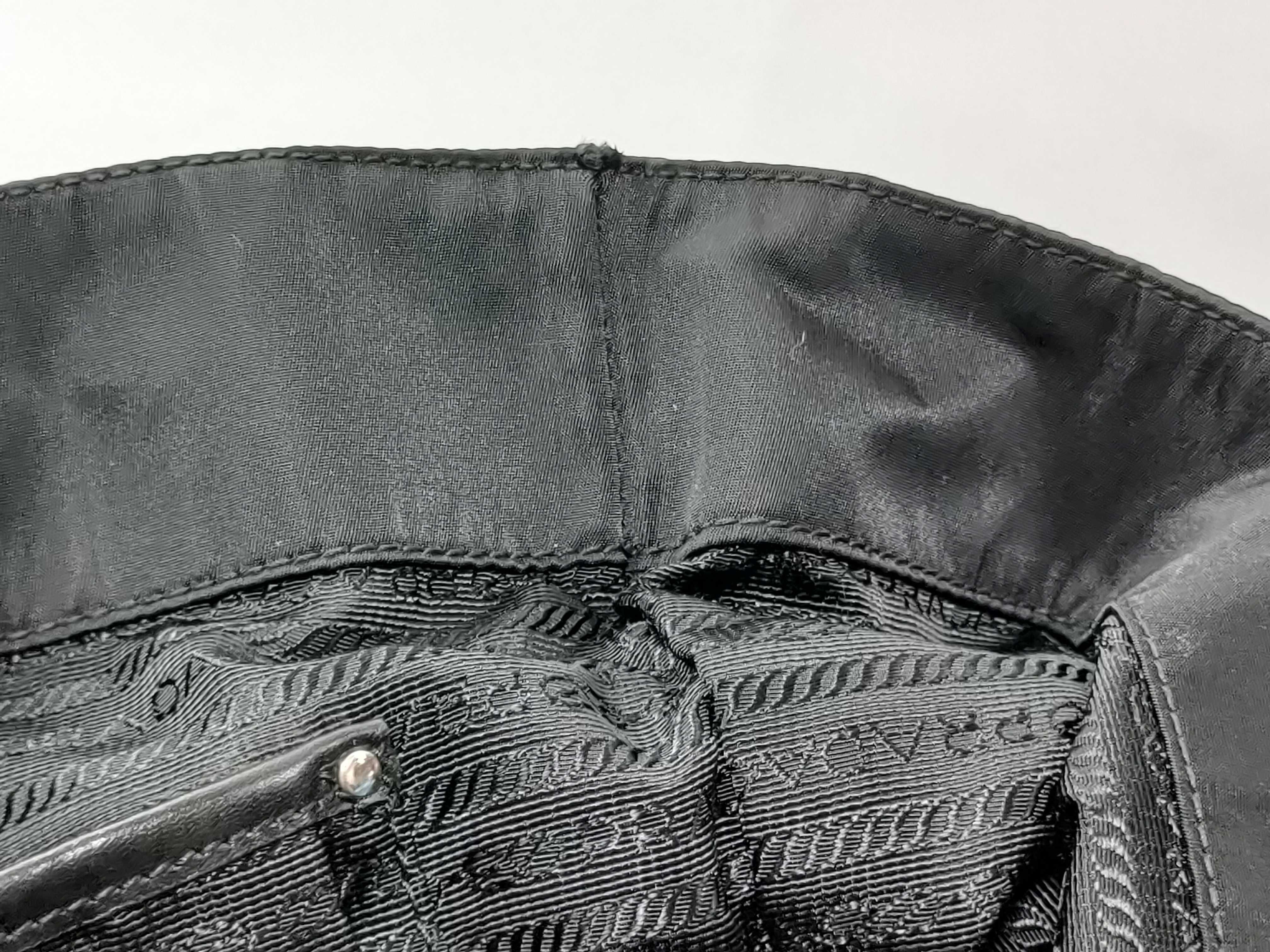 Nylon Prada Nylon Leather Tote Bag Black Tote Bag — view 10