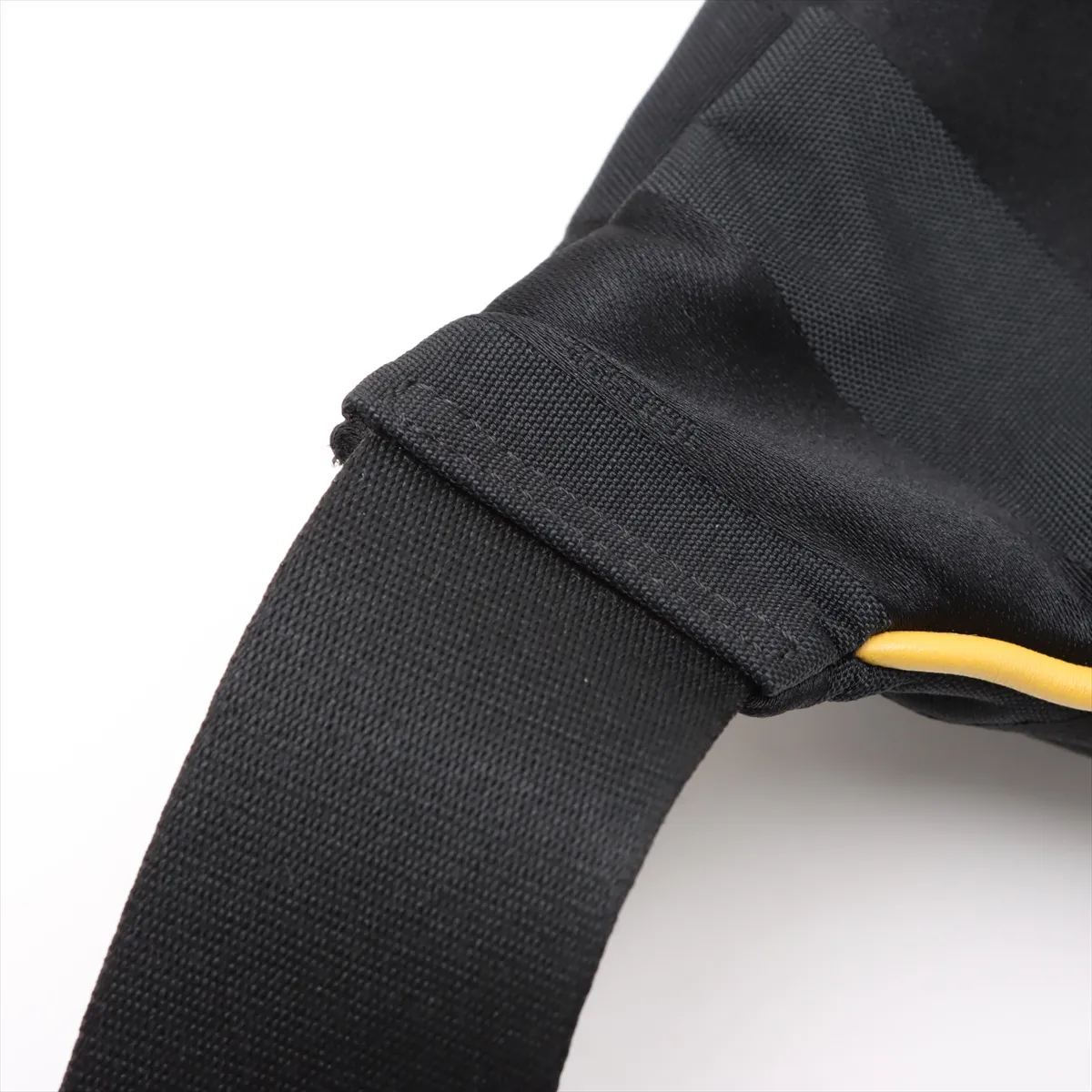nylon x leather body bag black x yellow 7VA483 — view 11