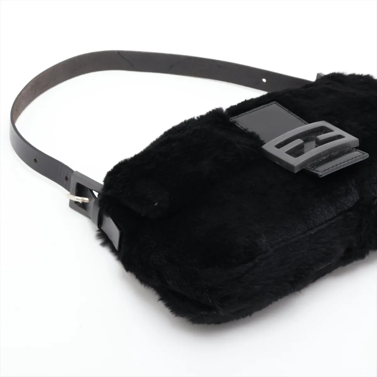 Mamma Bucket 26424 Fur x Leather Shoulder Bag, Black — view 4