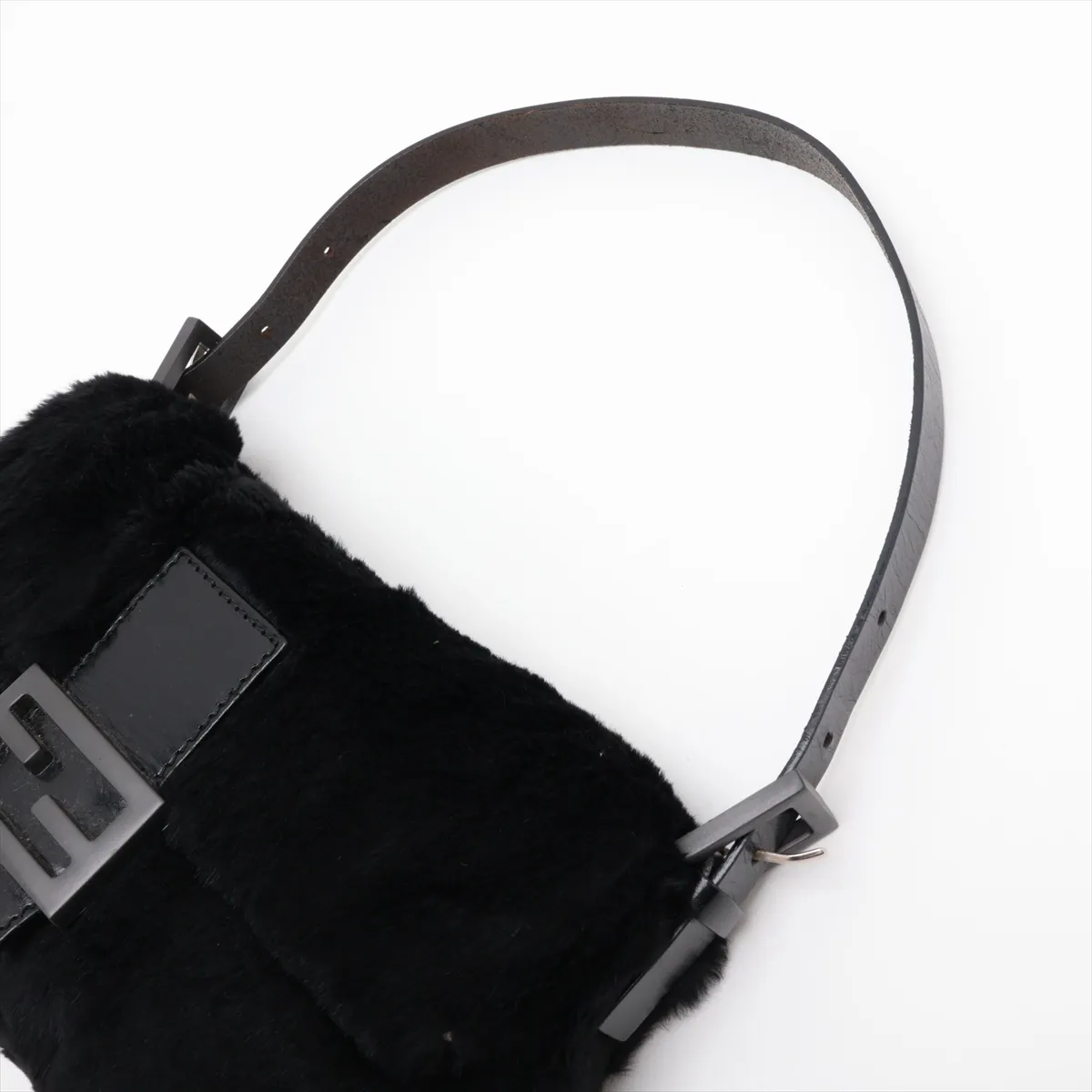 Mamma Bucket 26424 Fur x Leather Shoulder Bag, Black — view 5