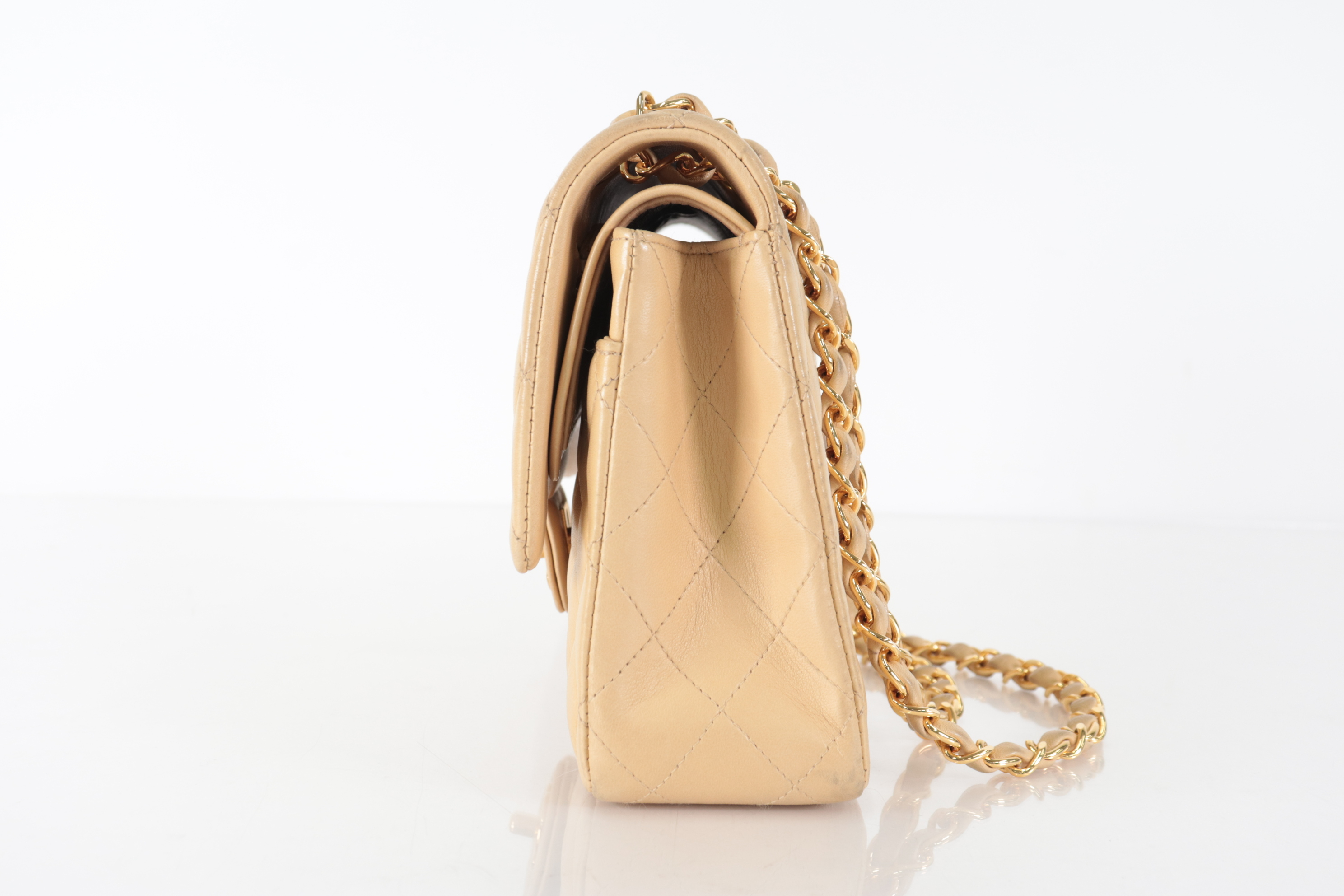 W-Flap 25 Lambskin Beige Shoulder Bag (Serial No. 5) — view 5