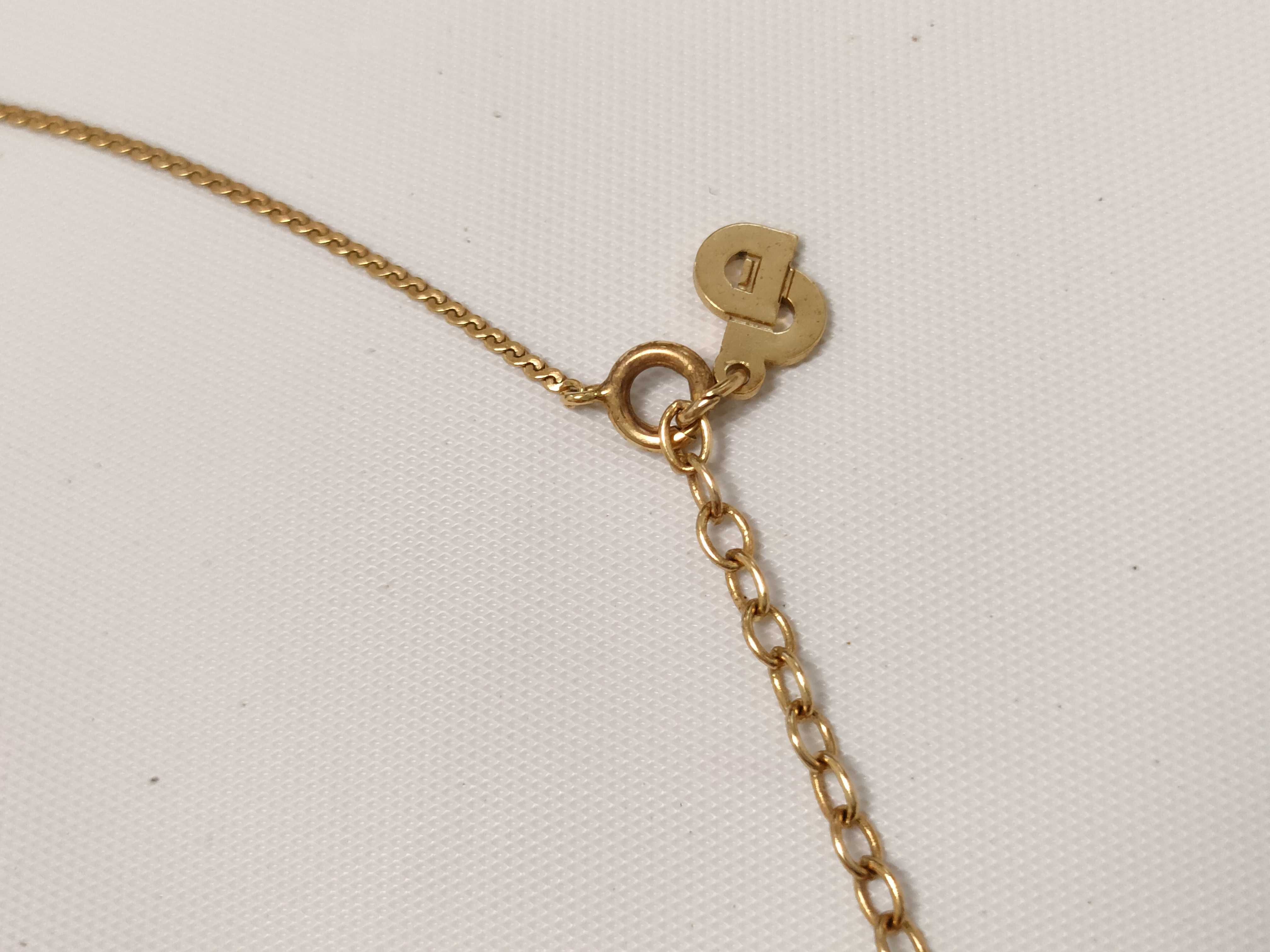 Christian necklace, rhinestone gold necklace — view 5