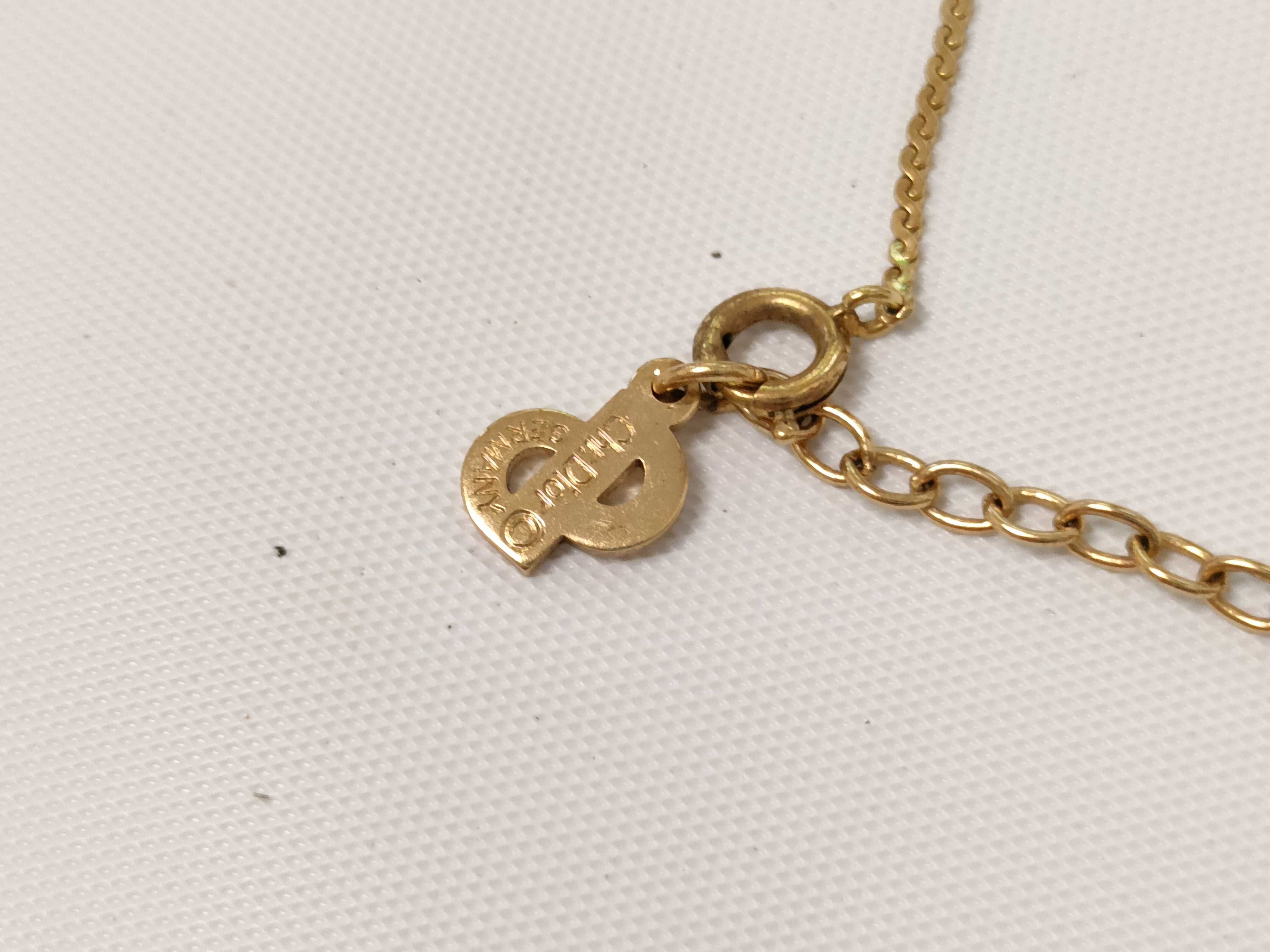 Christian necklace, rhinestone gold necklace — view 6