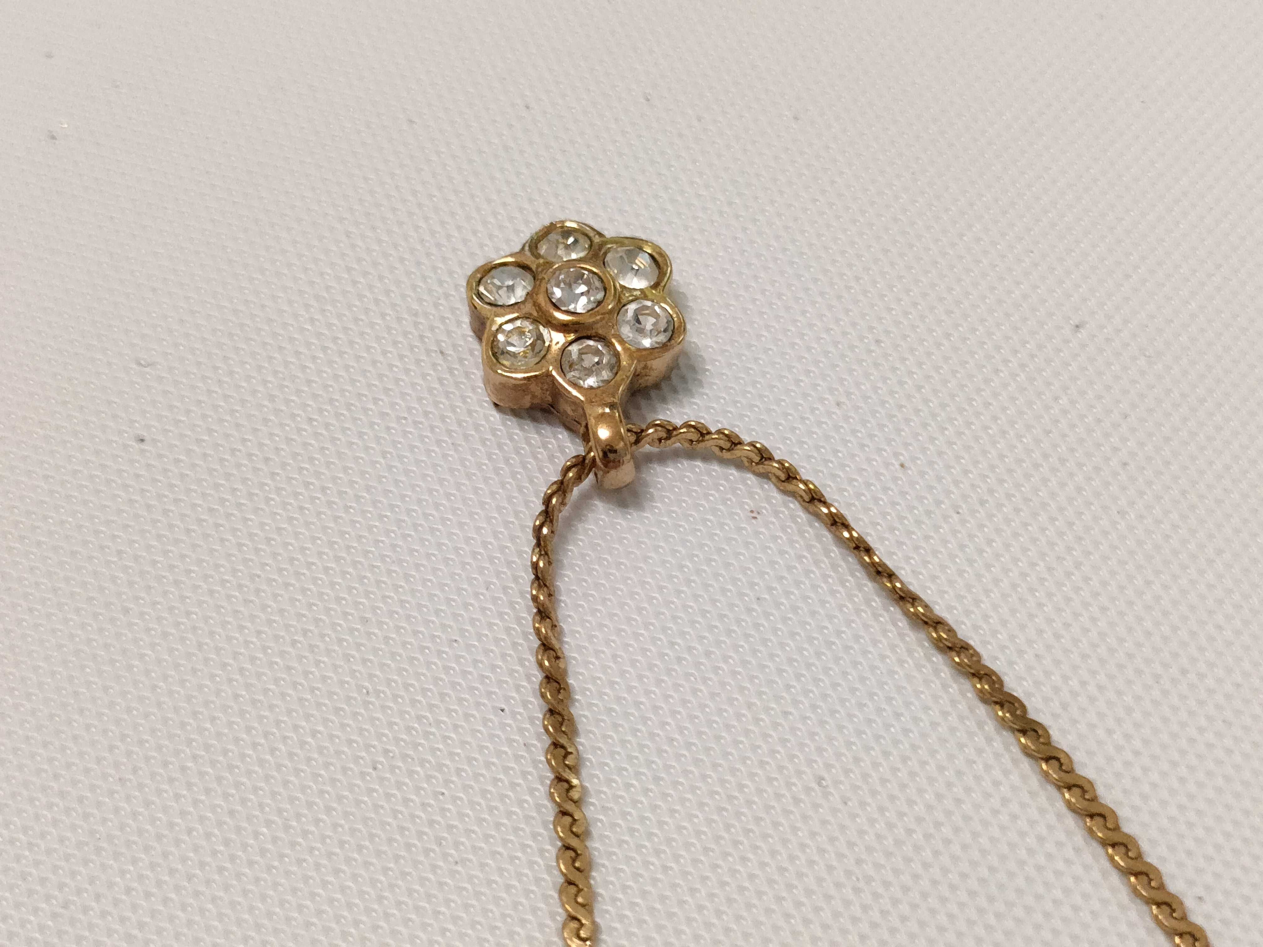 Christian necklace, rhinestone gold necklace — view 9