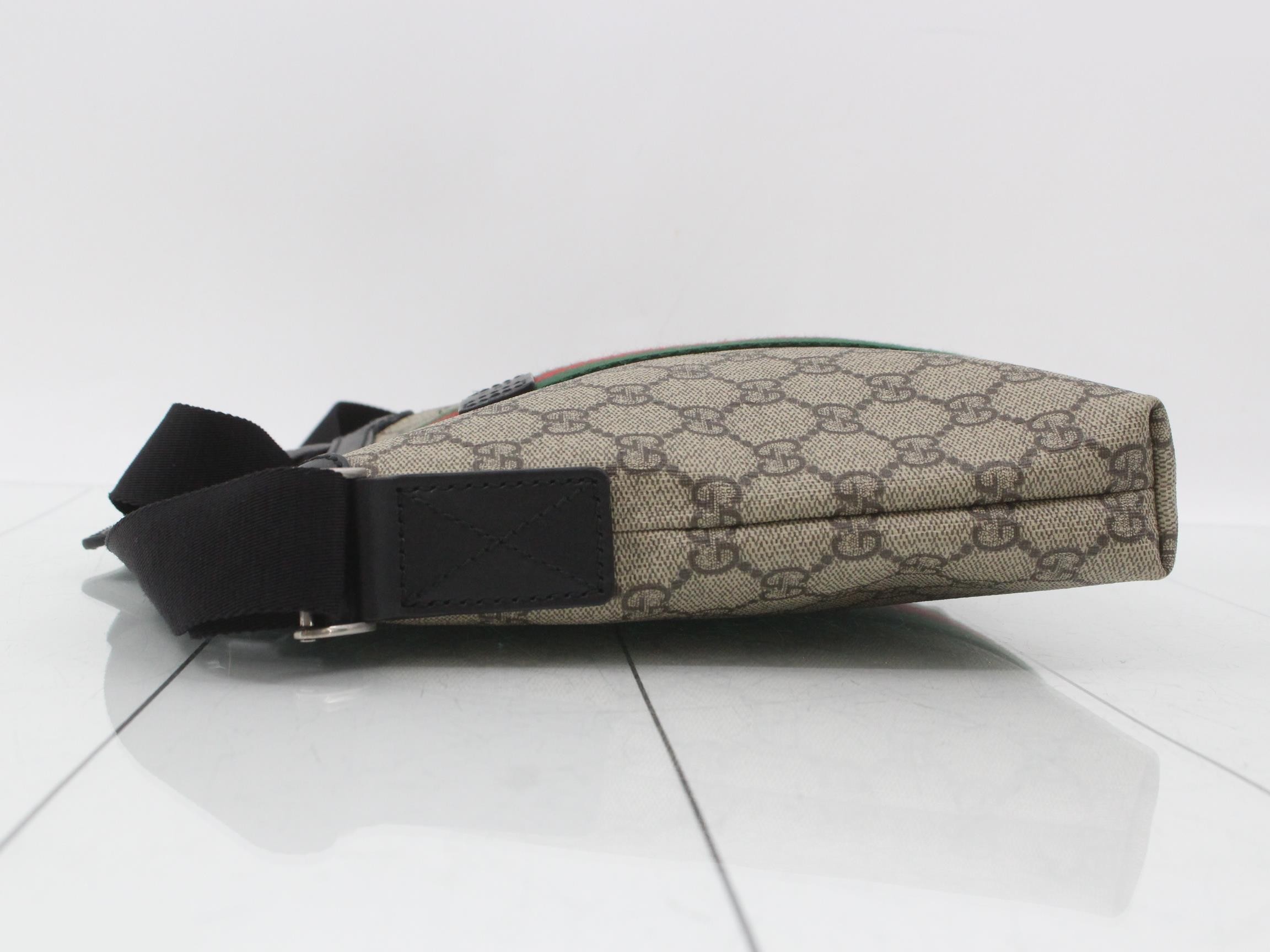 GG Supreme Shoulder Bag, PVC/Leather, Brown — view 4
