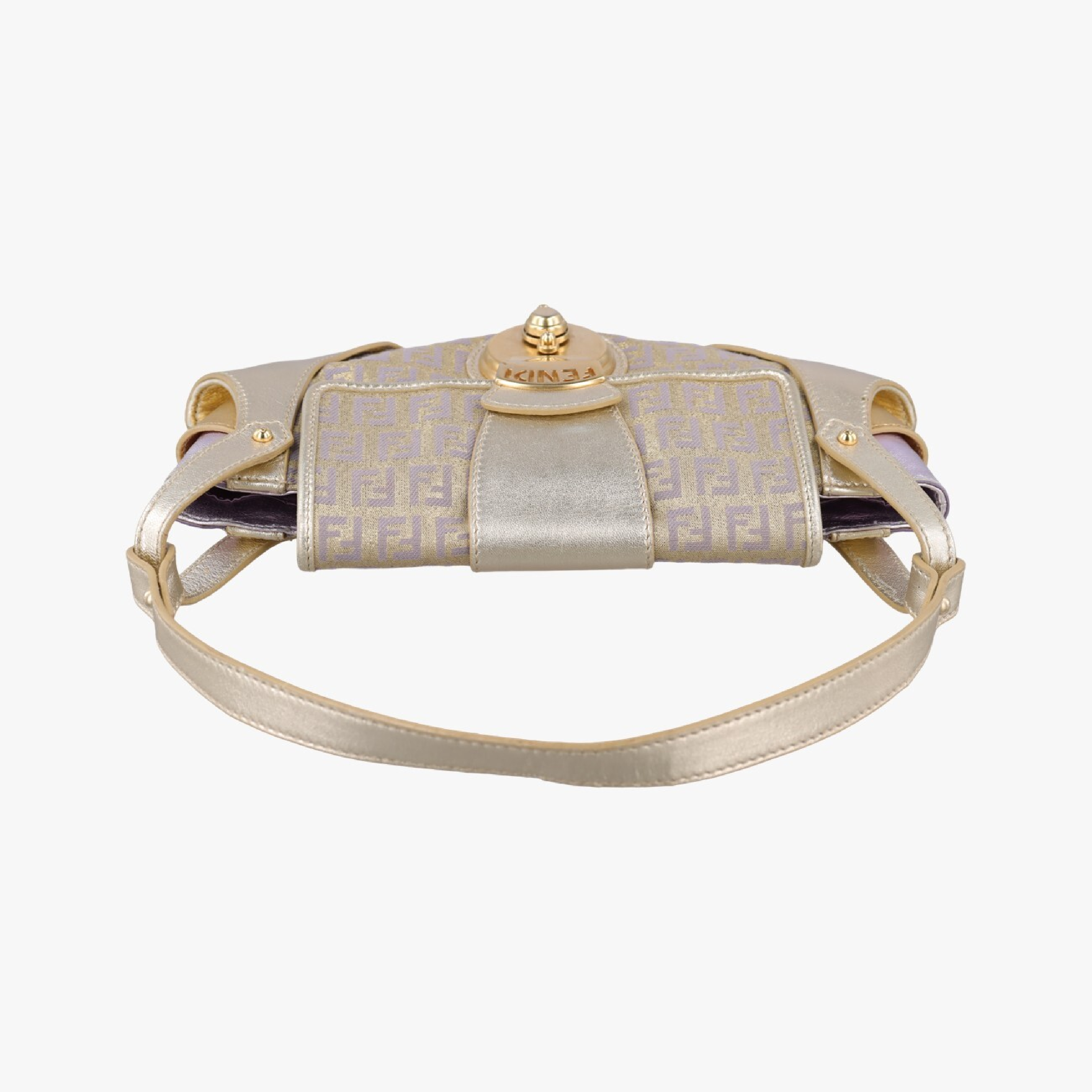 Zucchino Turnlock Gold x Multicolor Canvas x Leather Handbag 8BR429 2354/8BR429/MXK/058 — view 5