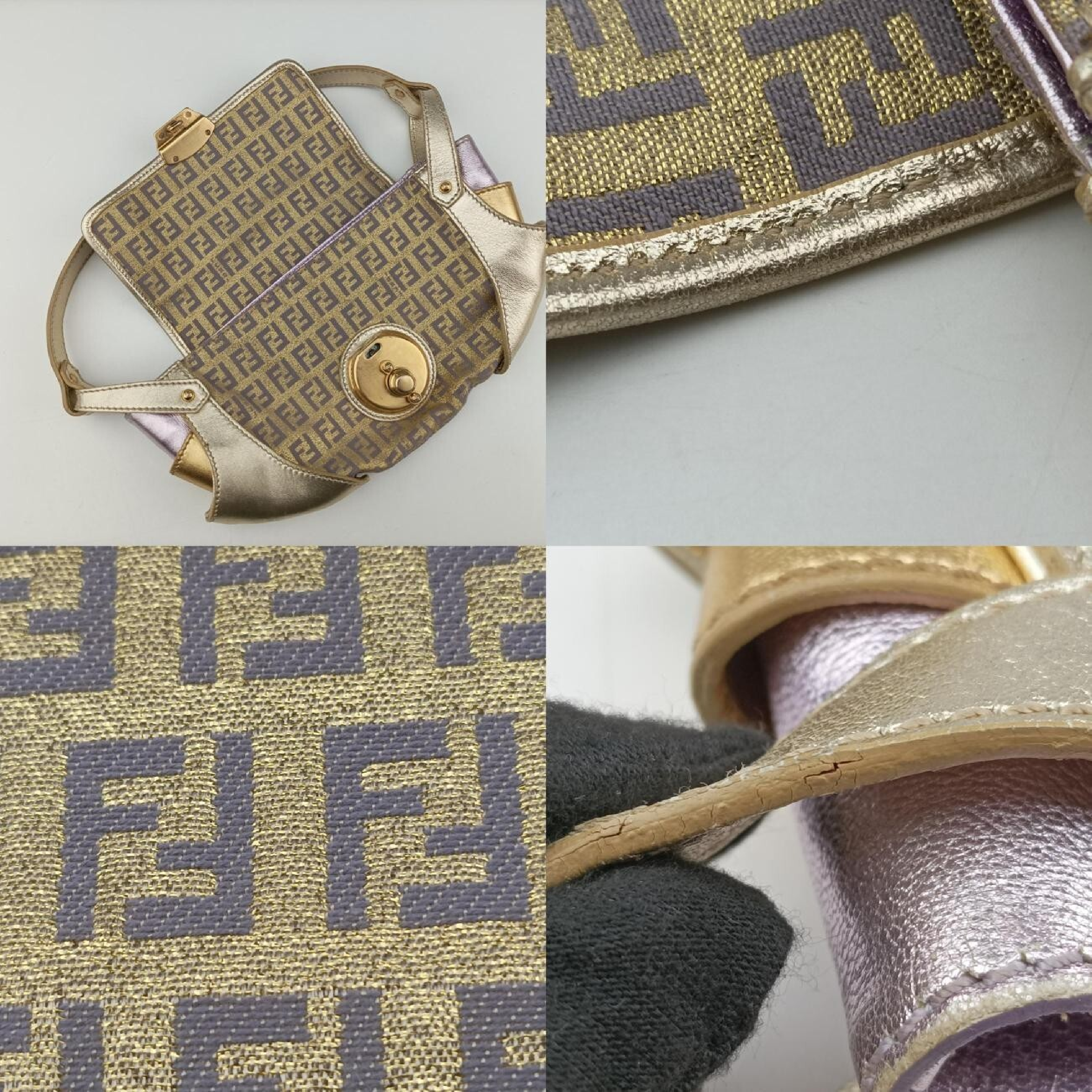 Zucchino Turnlock Gold x Multicolor Canvas x Leather Handbag 8BR429 2354/8BR429/MXK/058 — view 9
