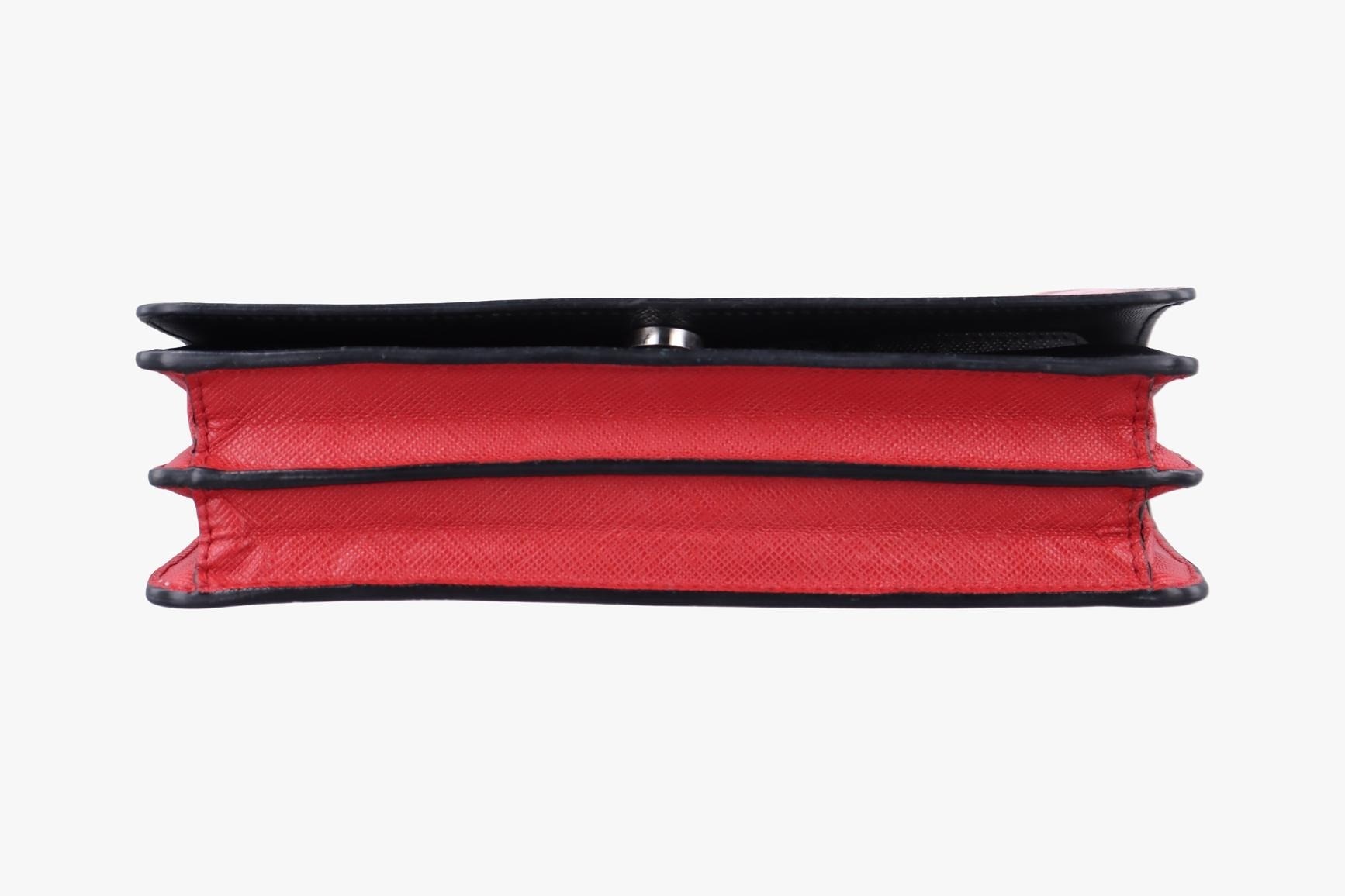 Lip print Saffiano leather, pink x multicolor — view 3