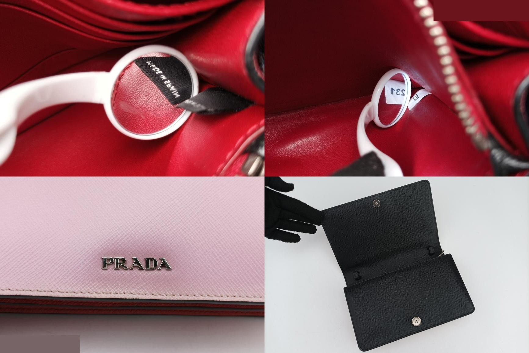 Lip print Saffiano leather, pink x multicolor — view 8