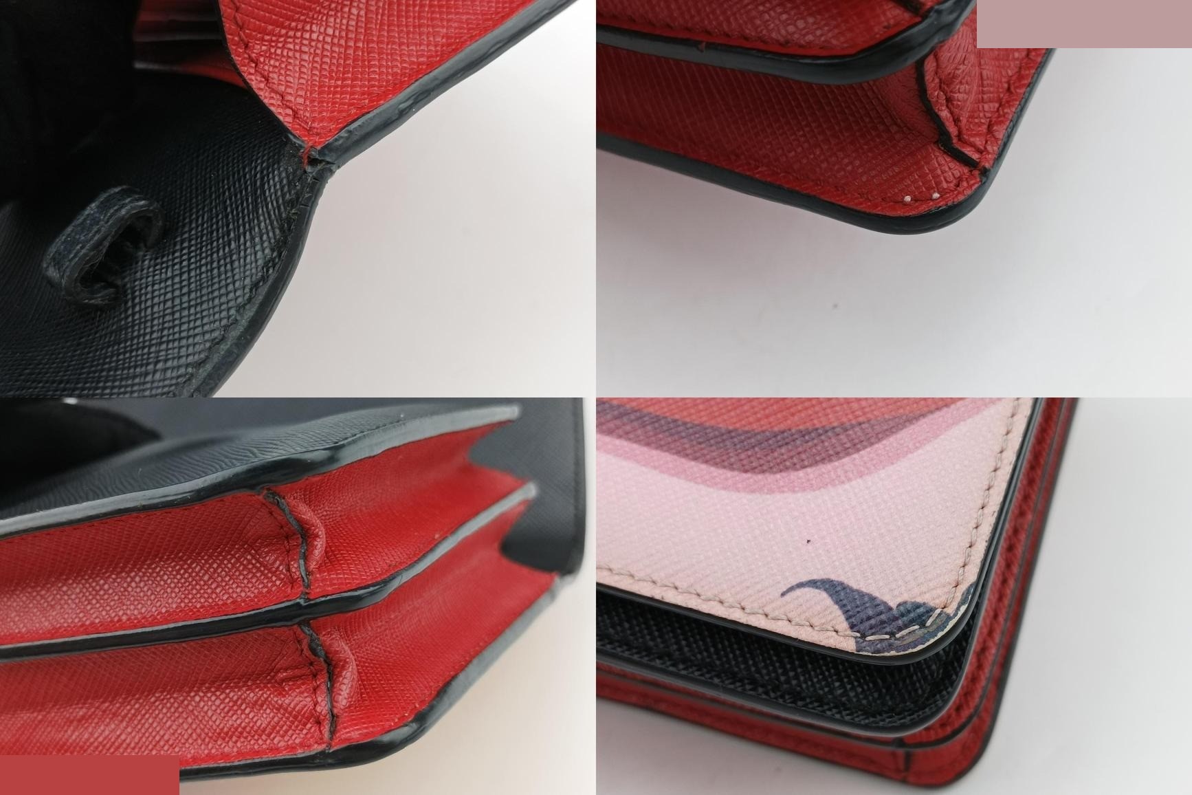 Lip print Saffiano leather, pink x multicolor — view 9