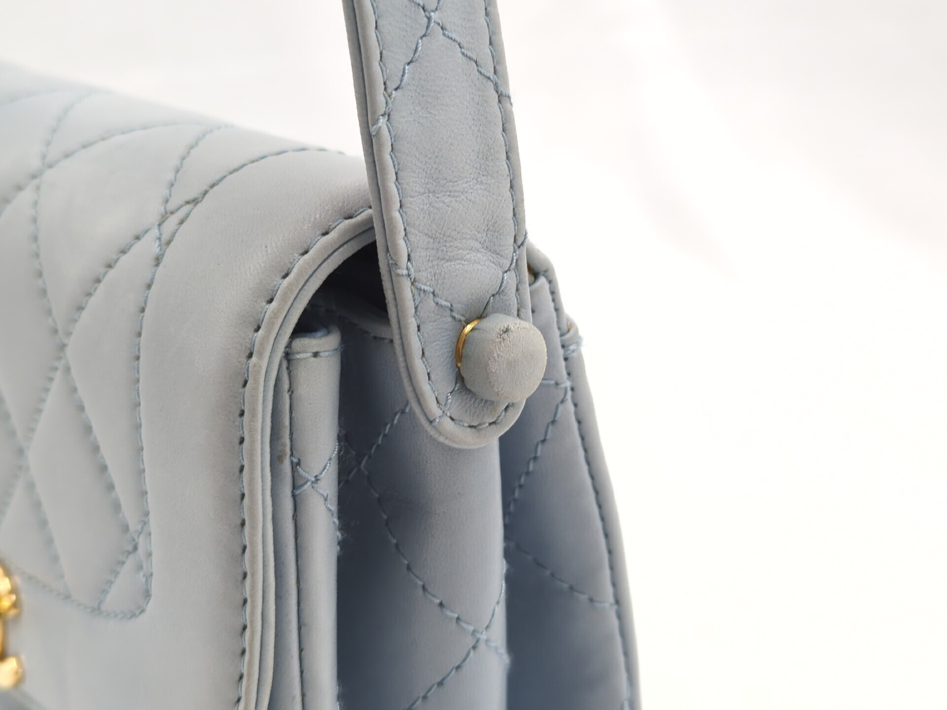 Lambskin Matelassé Turnlock Blue Shoulder Bag — view 7