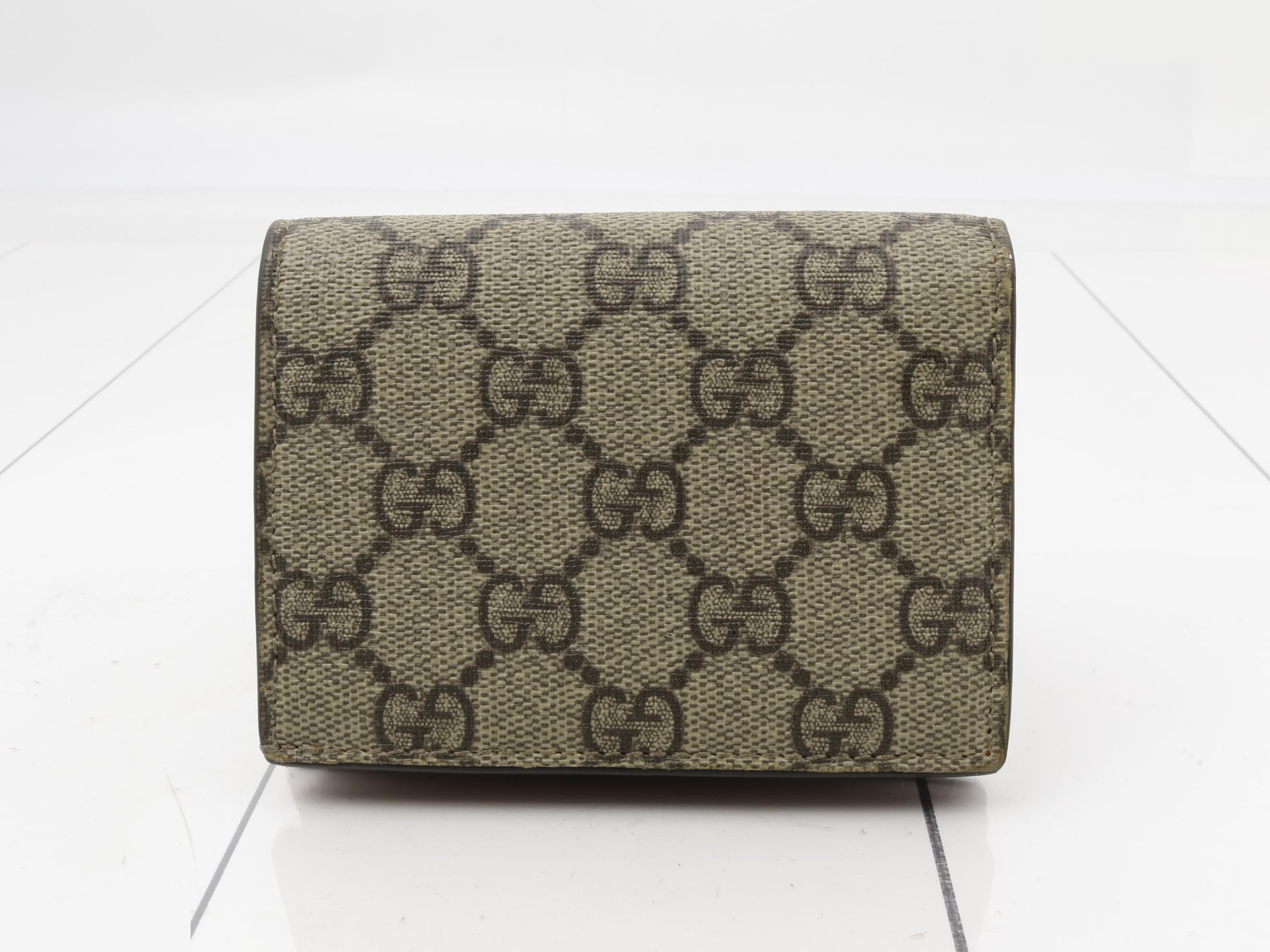 476050 GG Supreme Cherry Bi-fold Wallet Beige — view 2