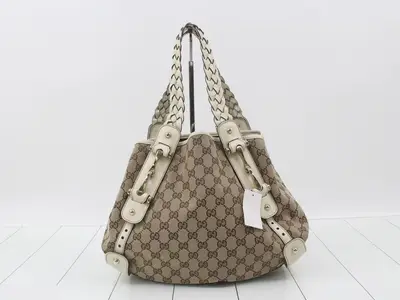 GG Canvas Horsebit Tote Bag Handbag (Woven Design)