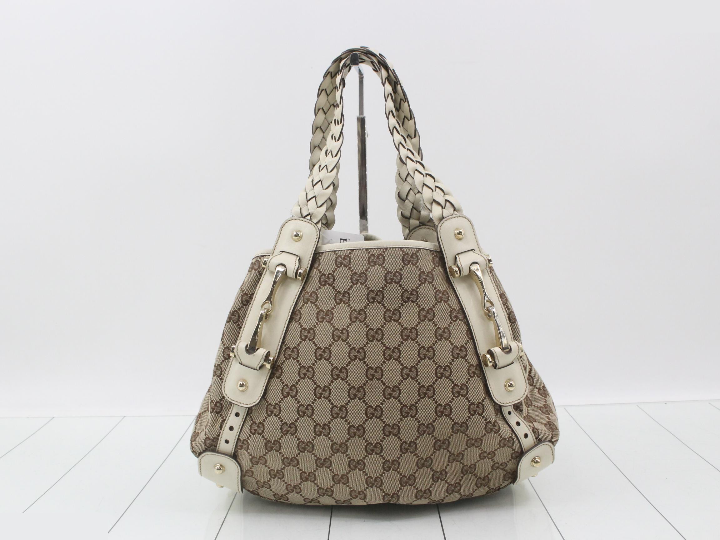 GG Canvas Horsebit Tote Bag Handbag (Woven Design) — view 2