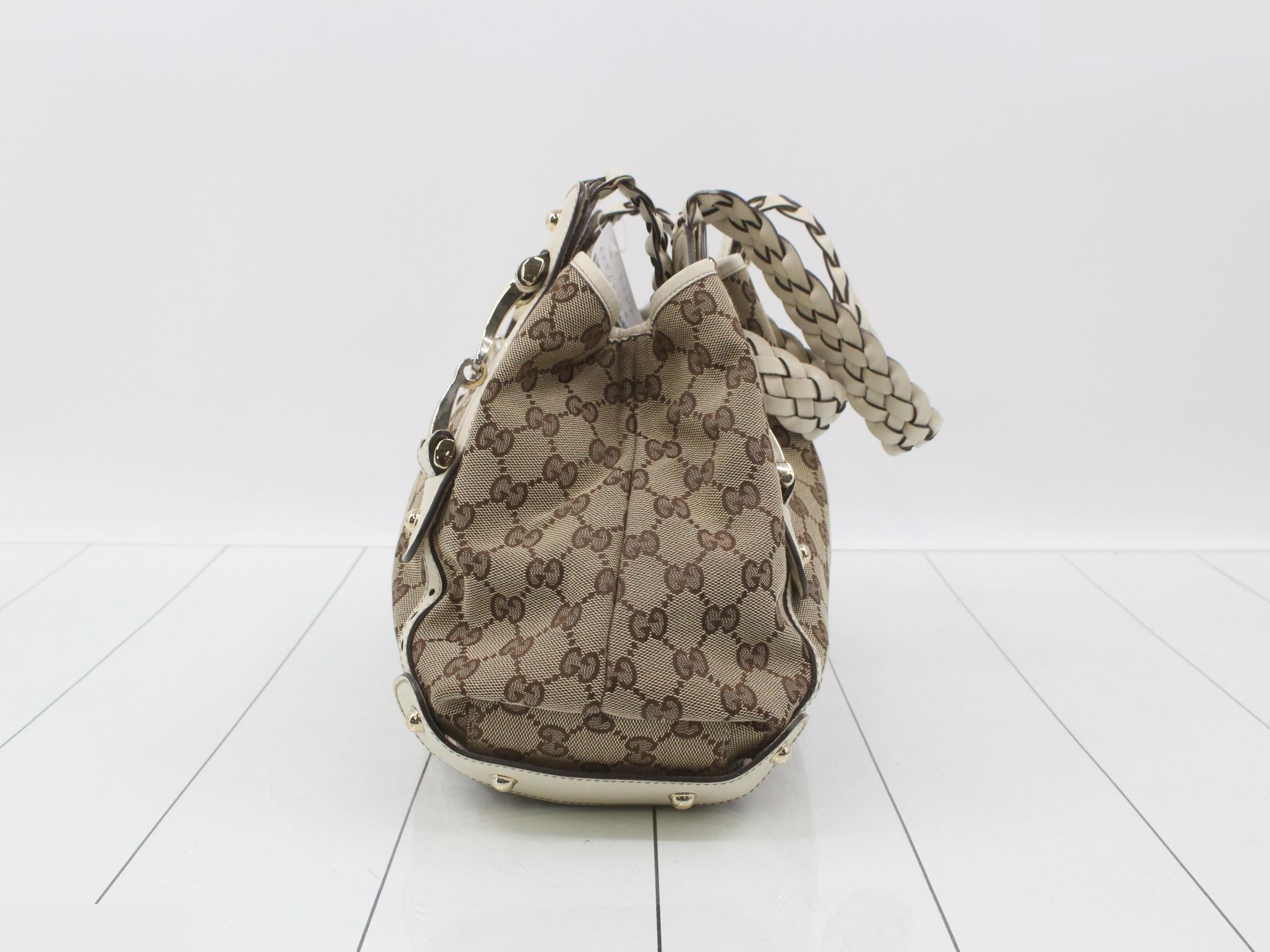 GG Canvas Horsebit Tote Bag Handbag (Woven Design) — view 4