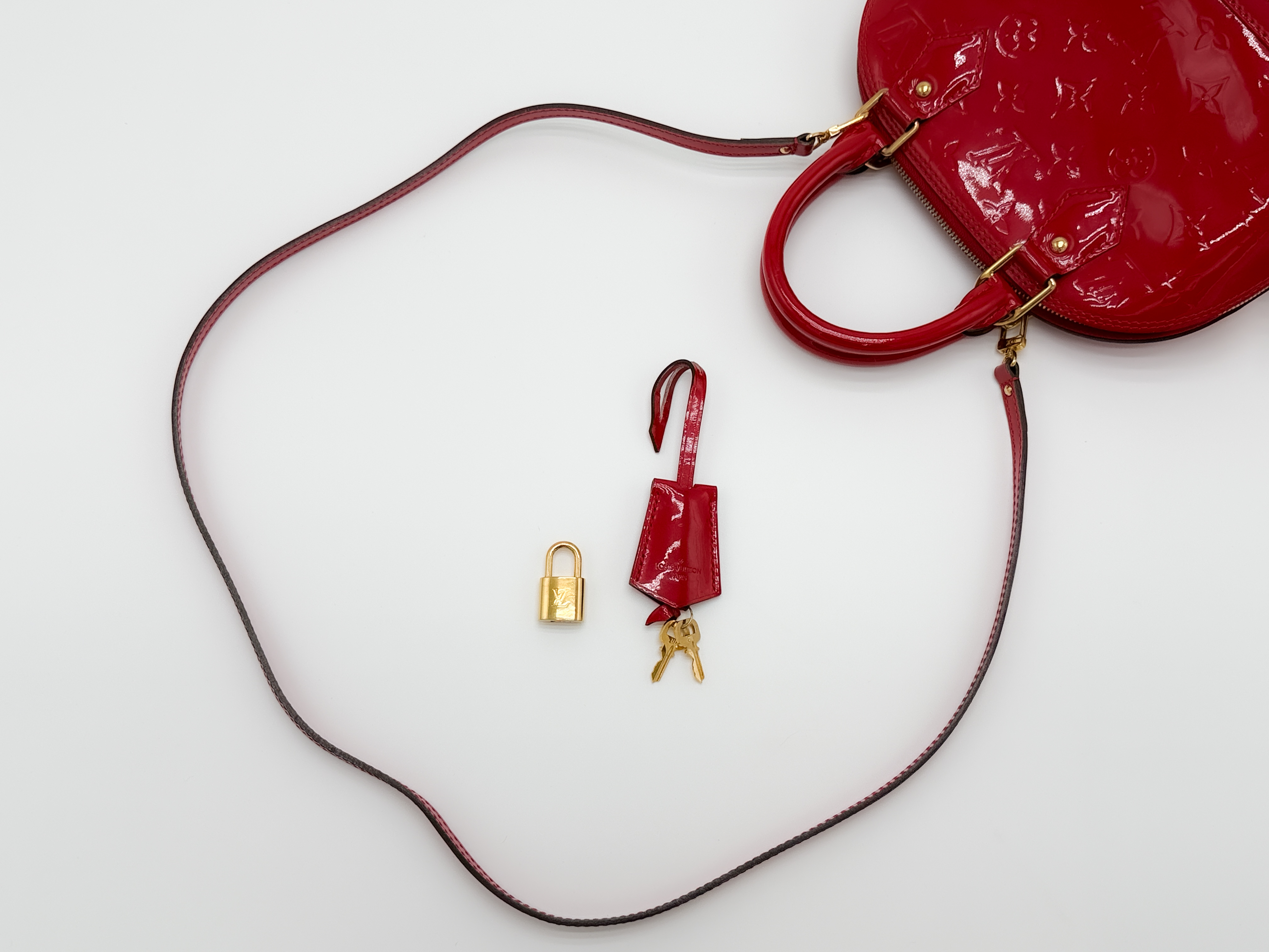 Vernis M91606 Alma BB ST Padlock Clochette Pomme d'Amour SD0166 2-Way Handbag — view 14