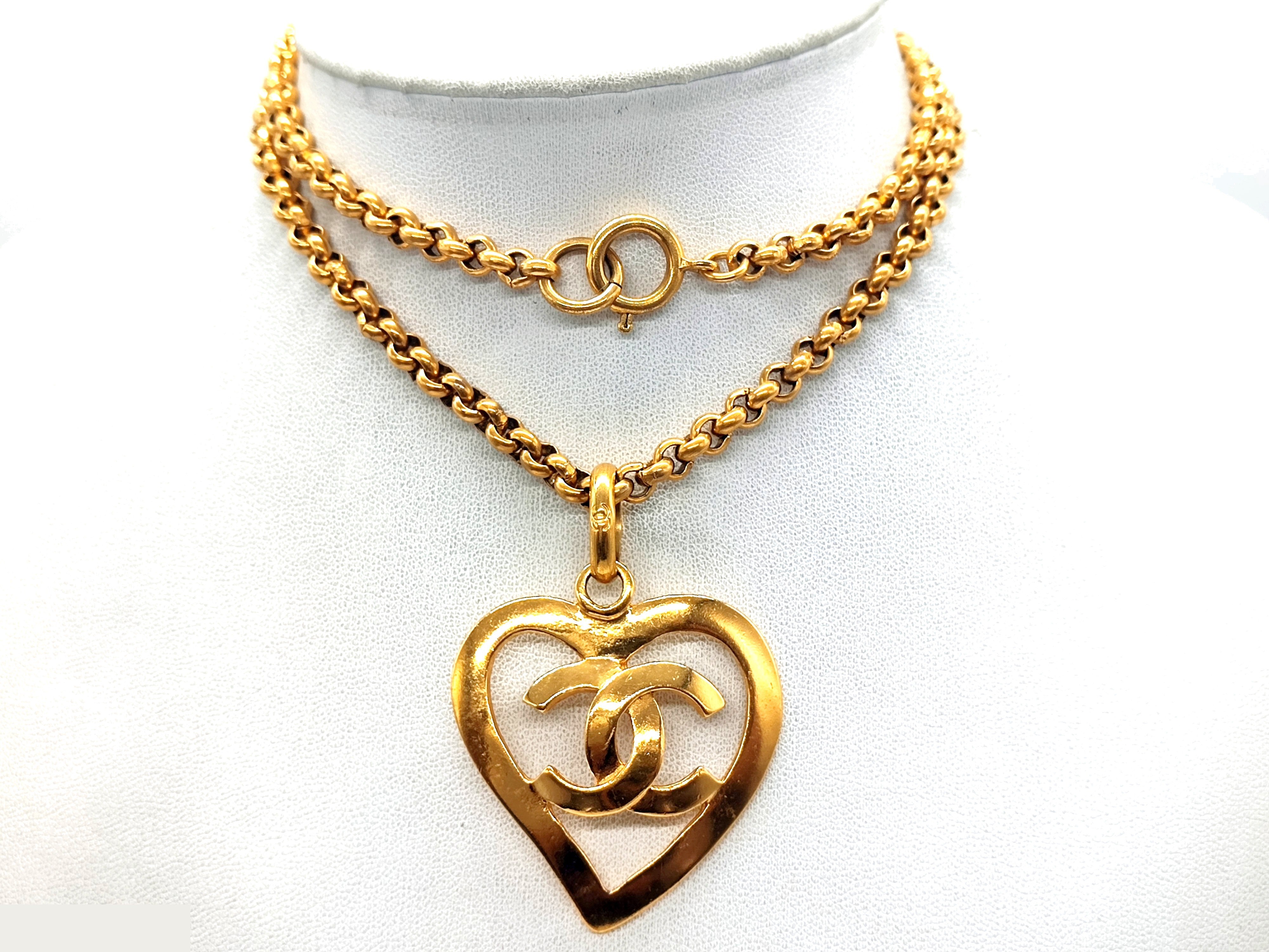 Coco Mark Heart Necklace, 95P, Chain approx. 60cm