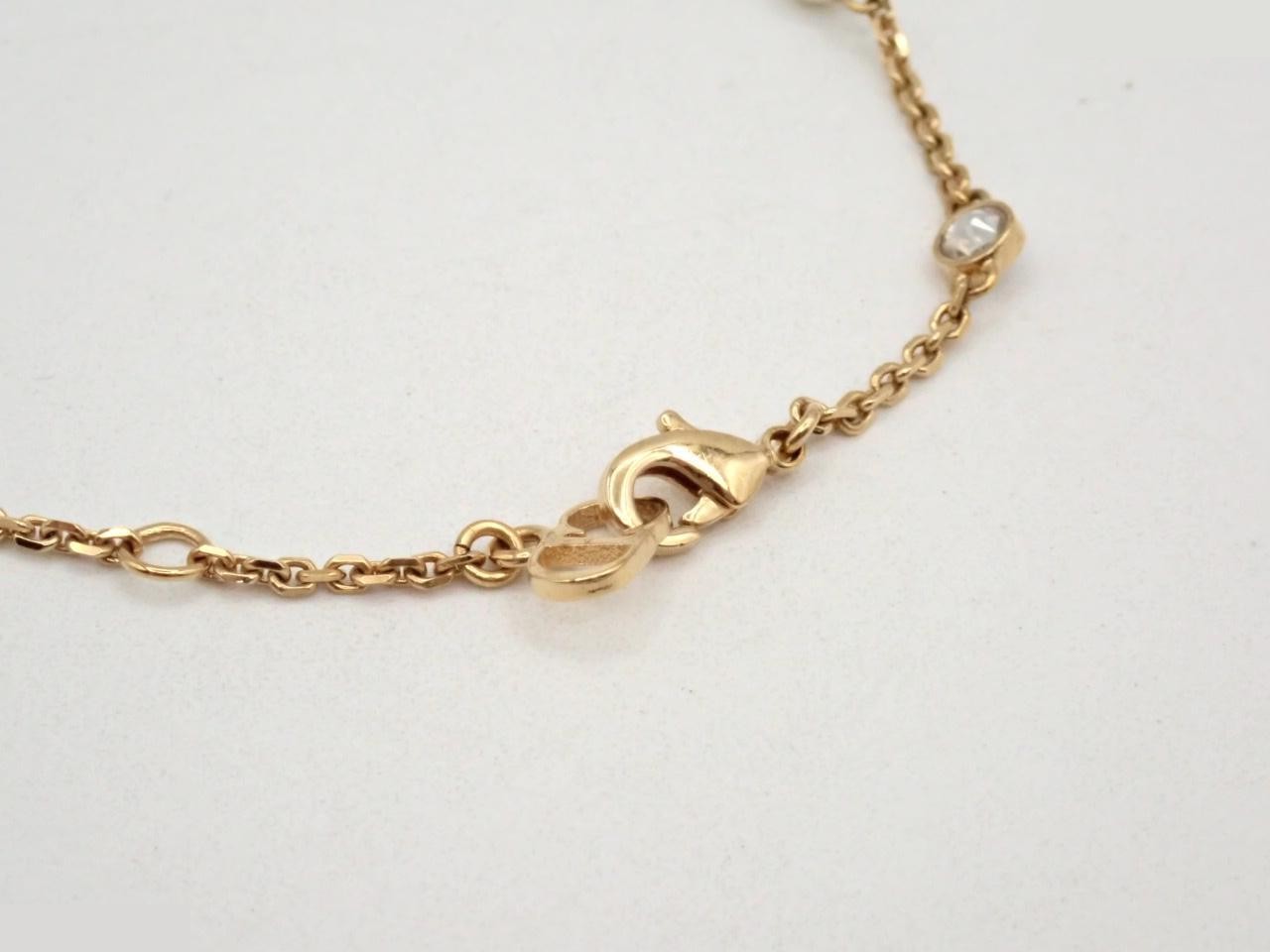 Faux pearl and rhinestone CD logo bracelet, wrist circumference approximately 17cm — view 3