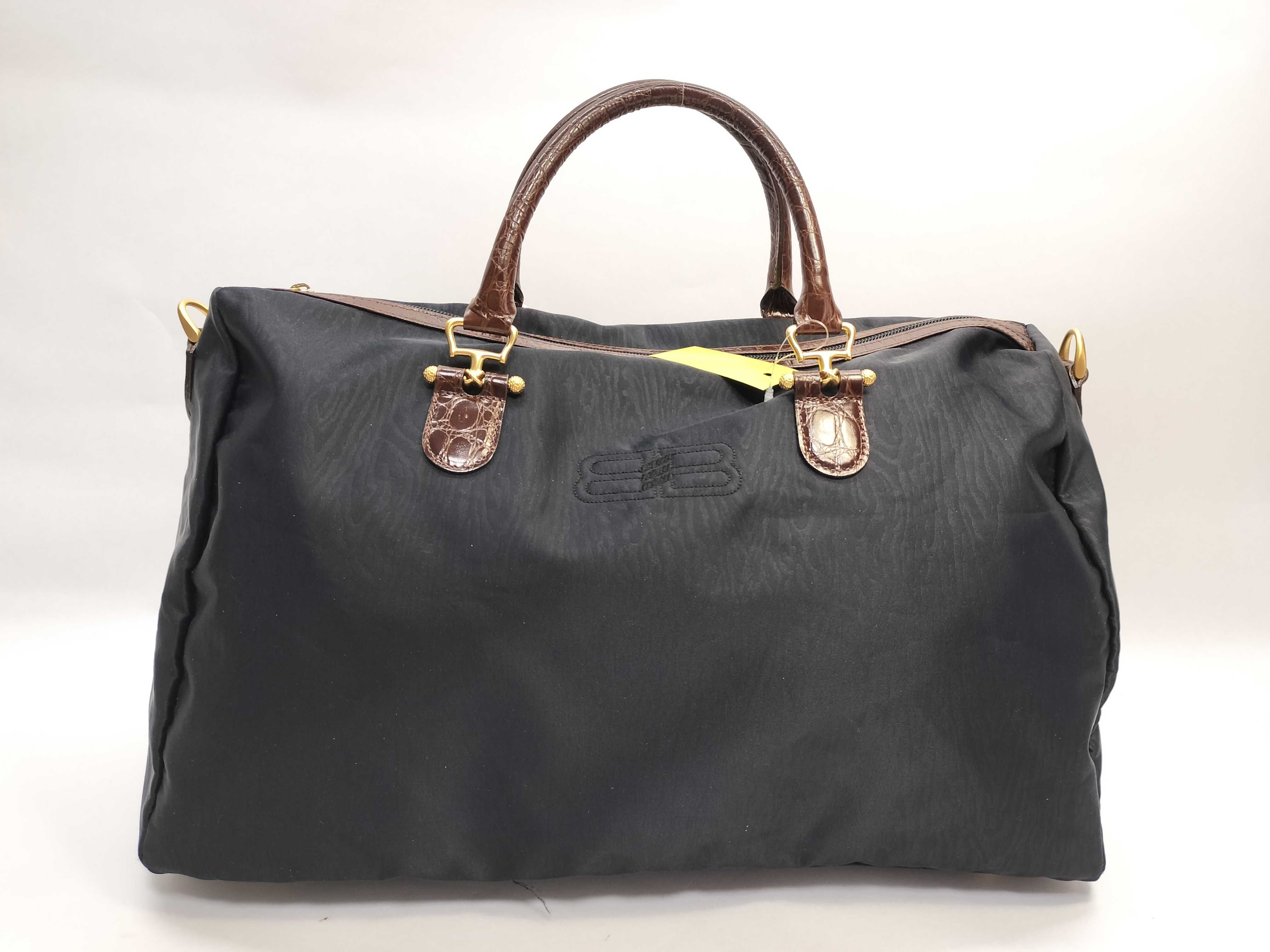 Nylon x Leather Boston Bag