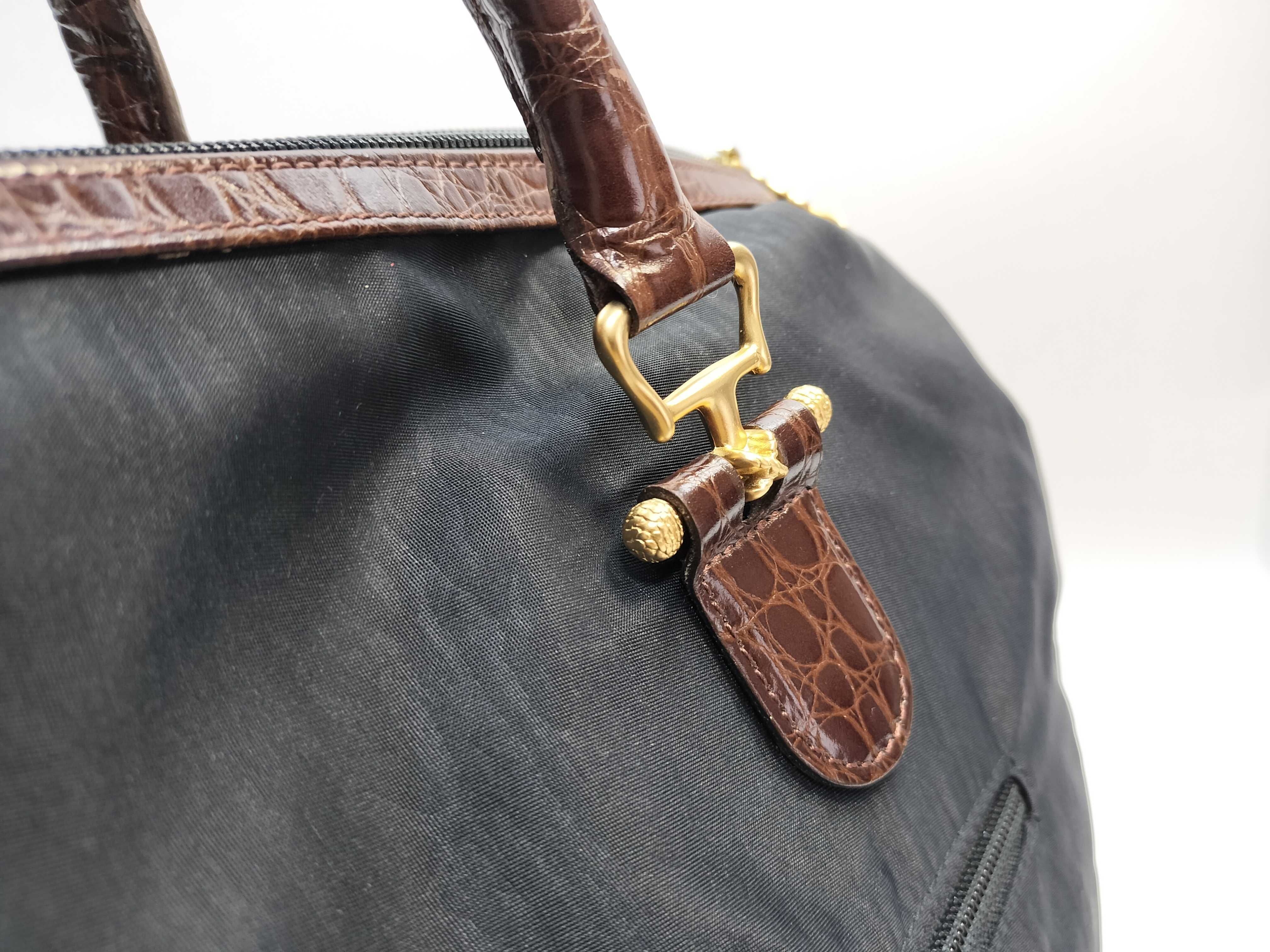 Nylon x Leather Boston Bag — view 7
