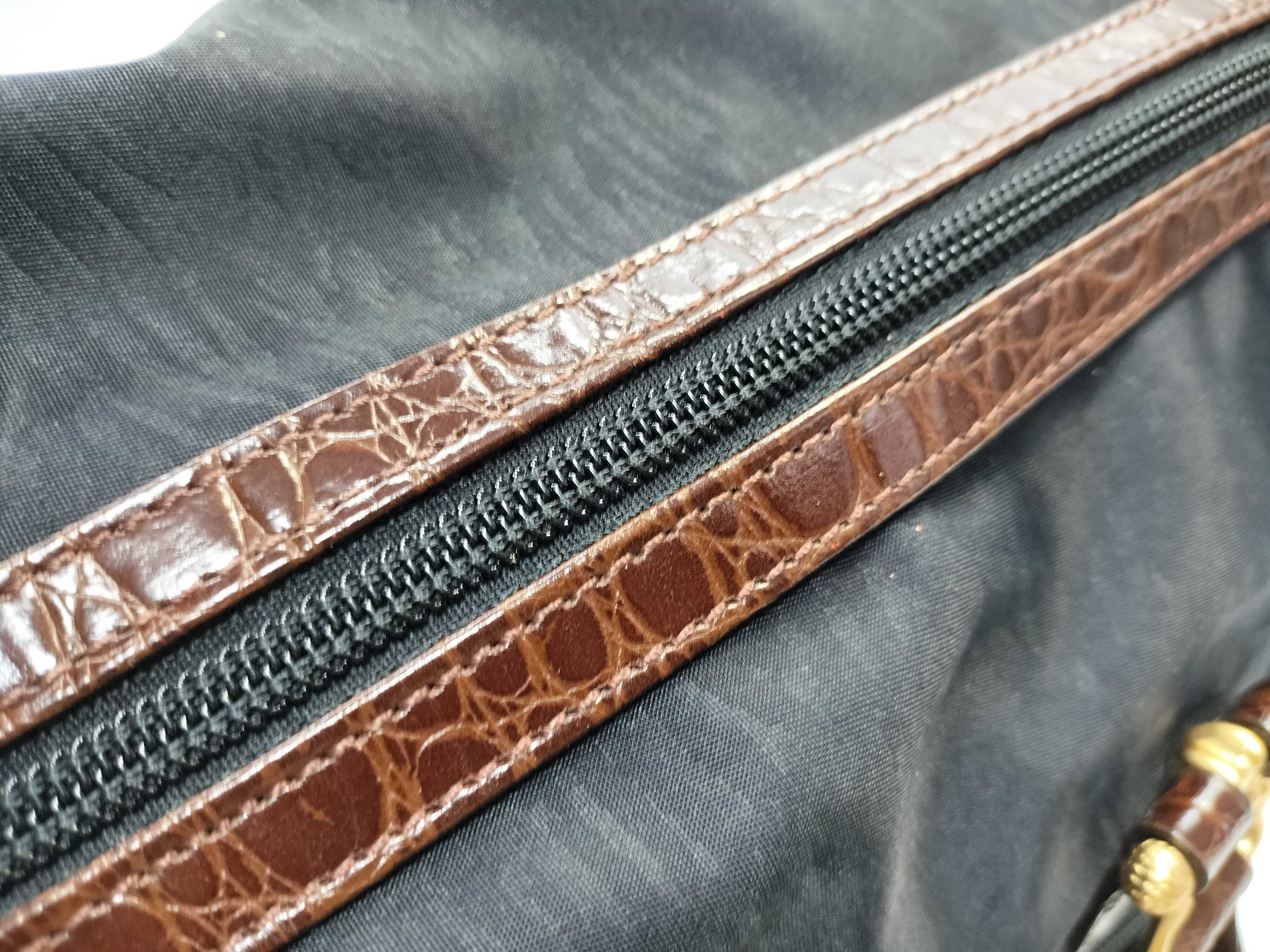 Nylon x Leather Boston Bag — view 8