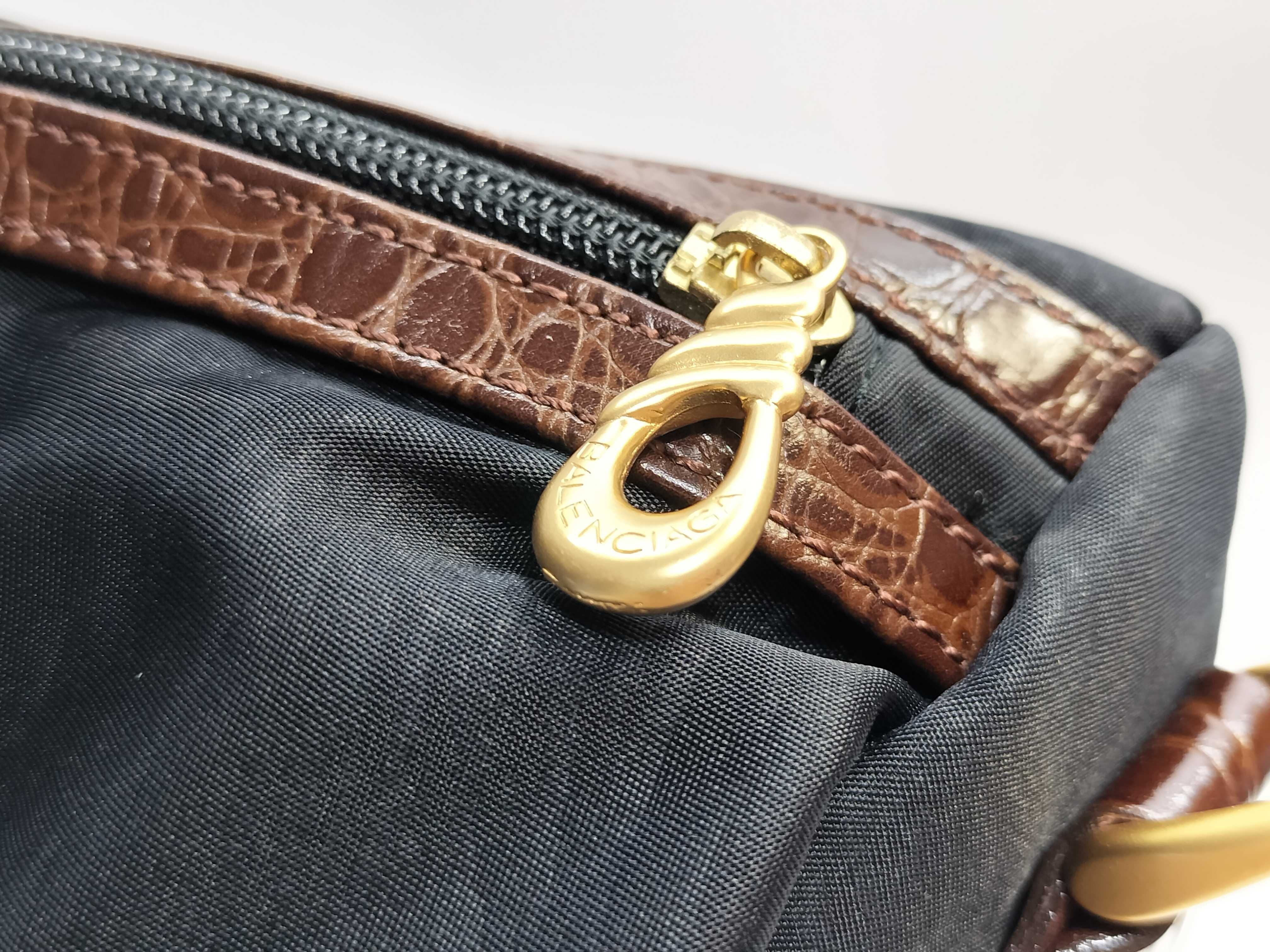 Nylon x Leather Boston Bag — view 9