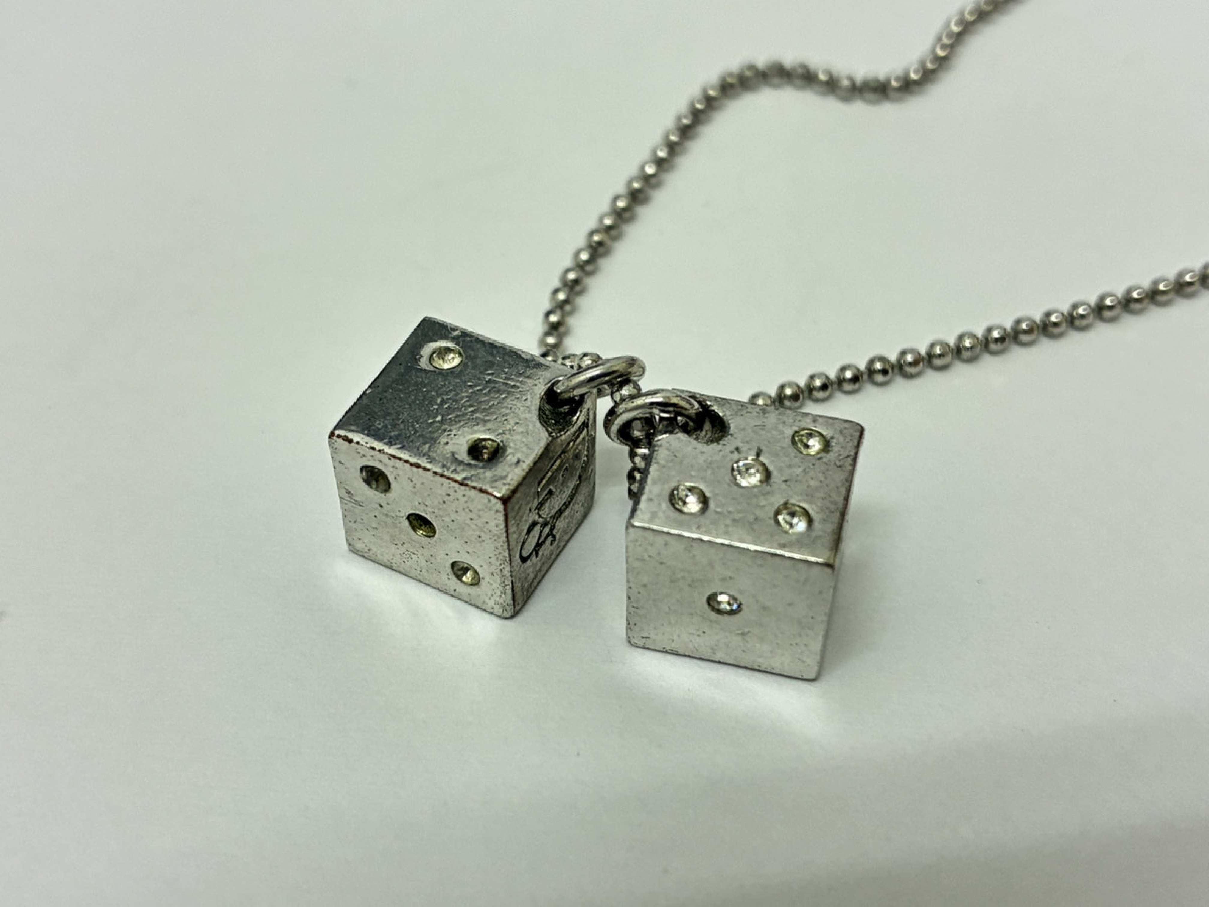 Dice Necklace, Silver Color Necklace — view 2