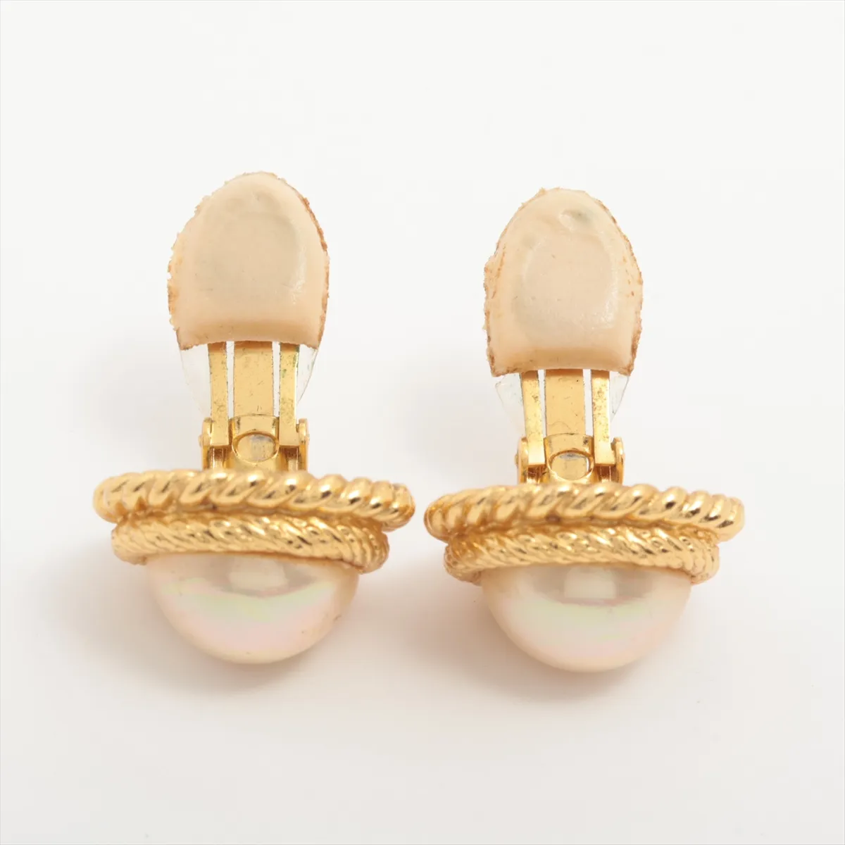 earrings (for both ears), GP x faux pearl, gold, — view 4