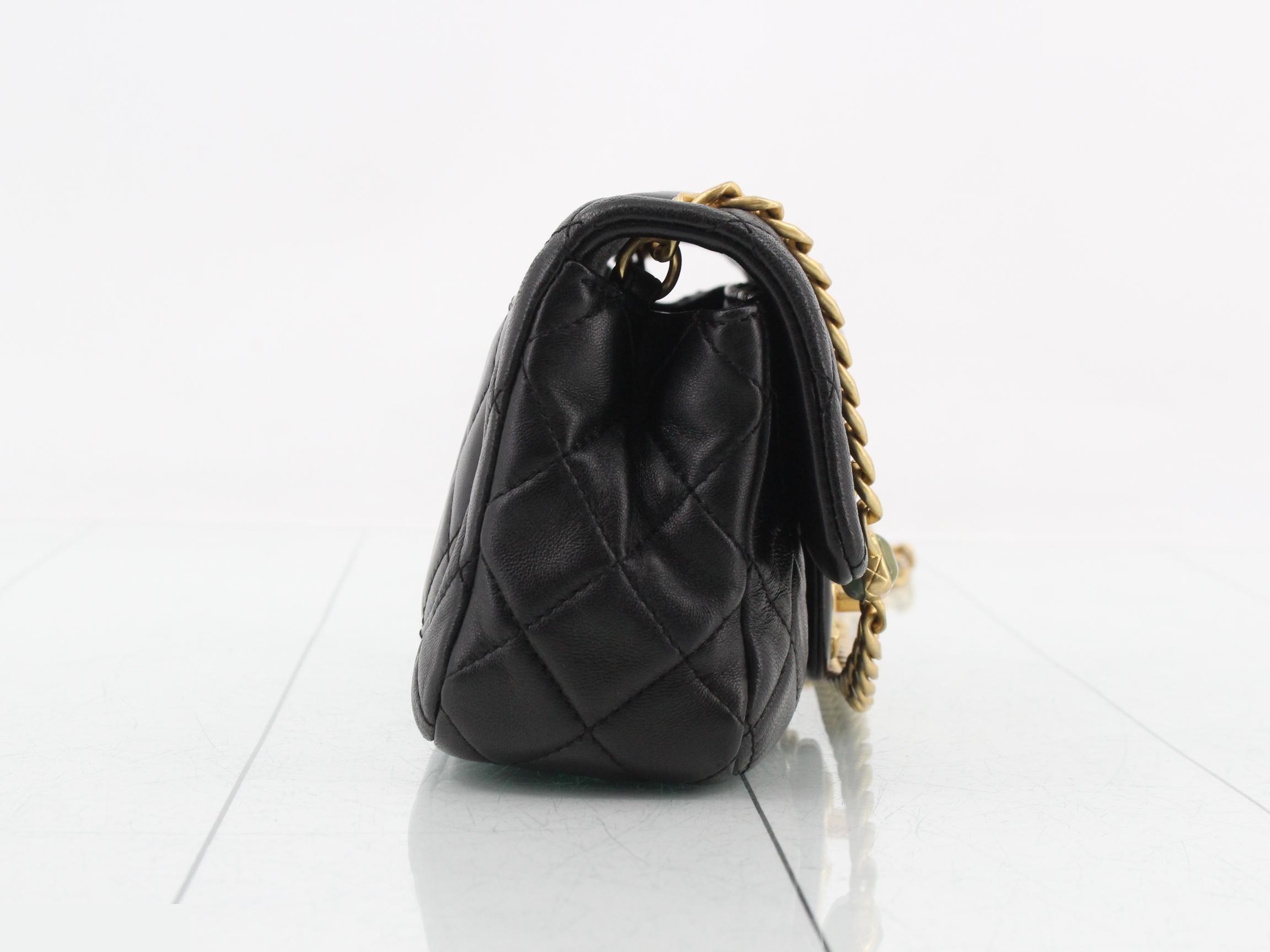 Matelassé Lambskin Colored Stone Shoulder Bag — view 4