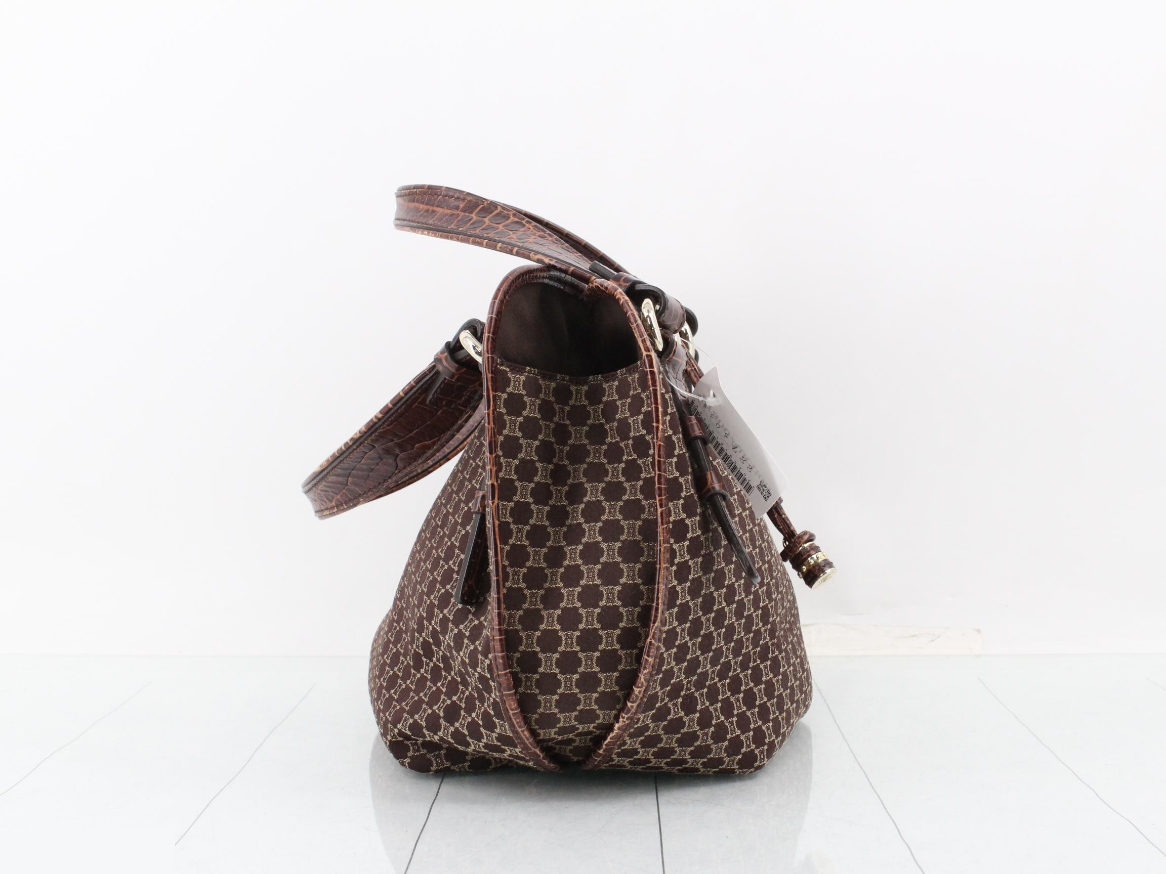Macadam Tote Bag, Brown Canvas/Crocodile — view 4