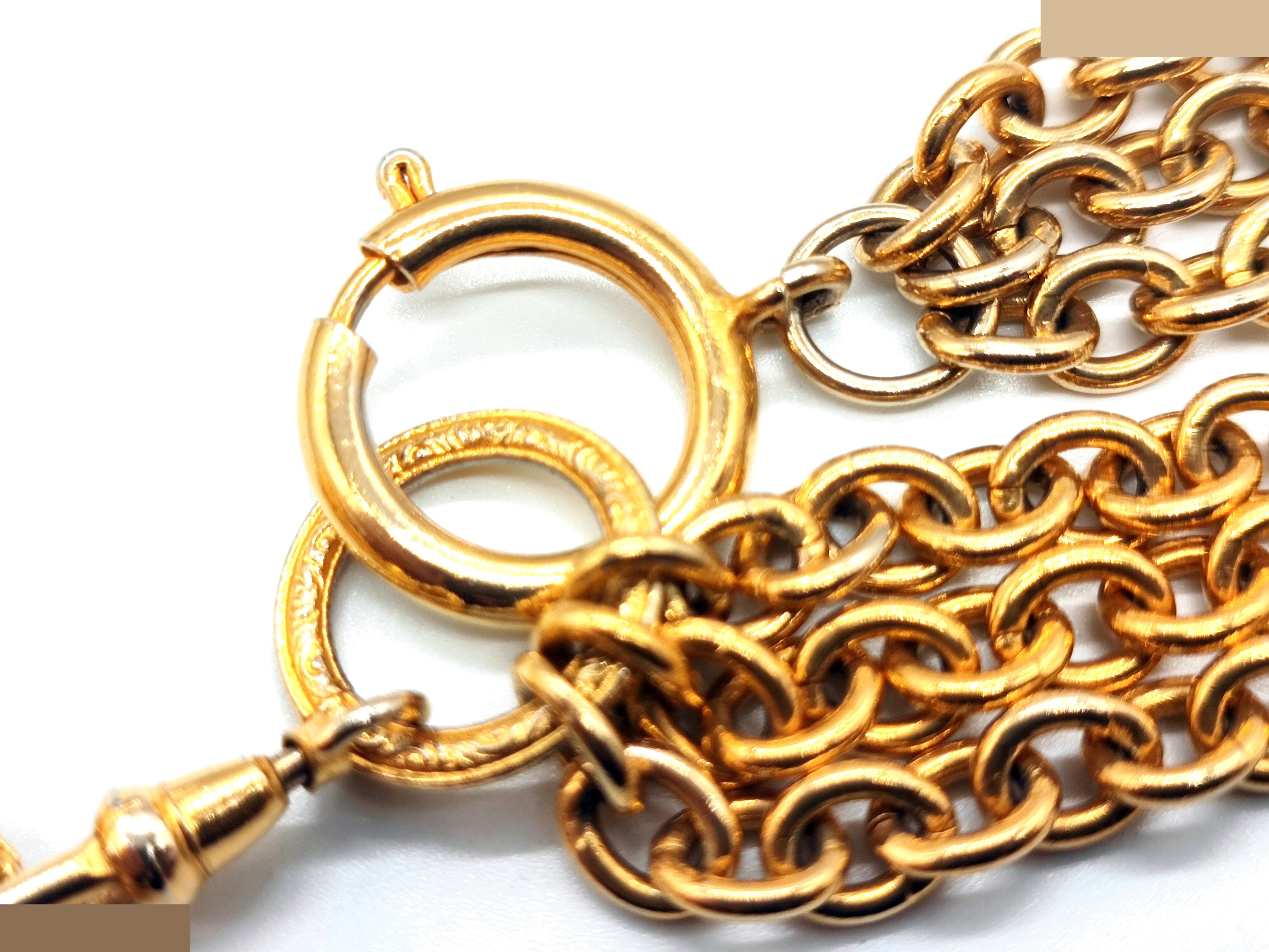 Coco Mark Matelassé Bag Triple Chain Necklace (Neck circumference approximately 89cm) — view 11