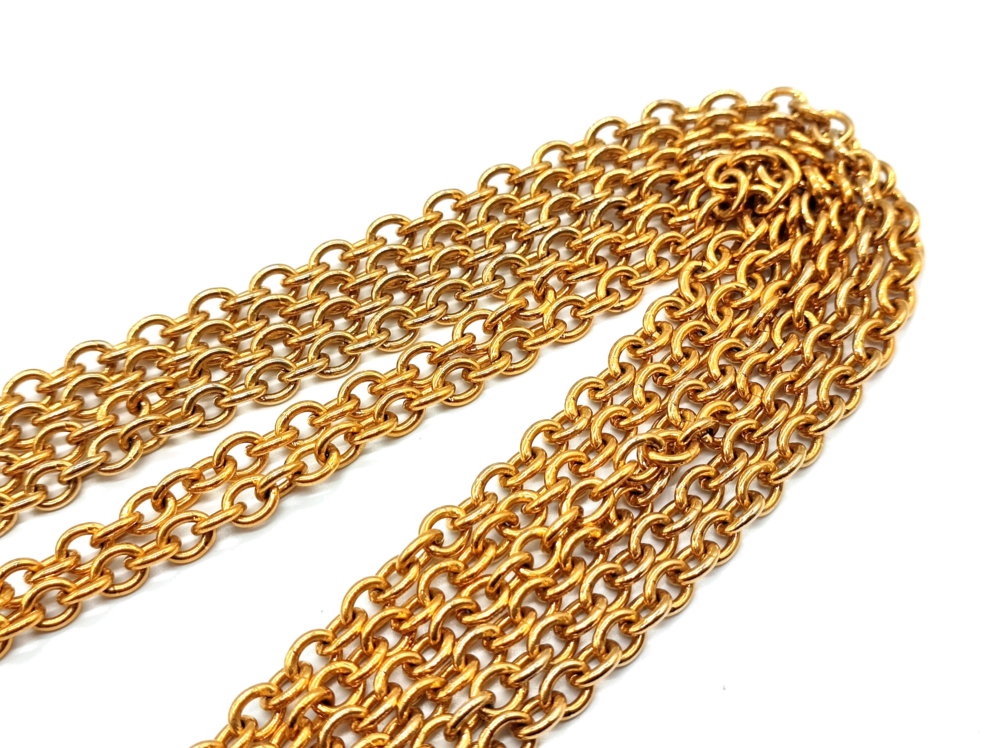 Coco Mark Matelassé Bag Triple Chain Necklace (Neck circumference approximately 89cm) — view 7