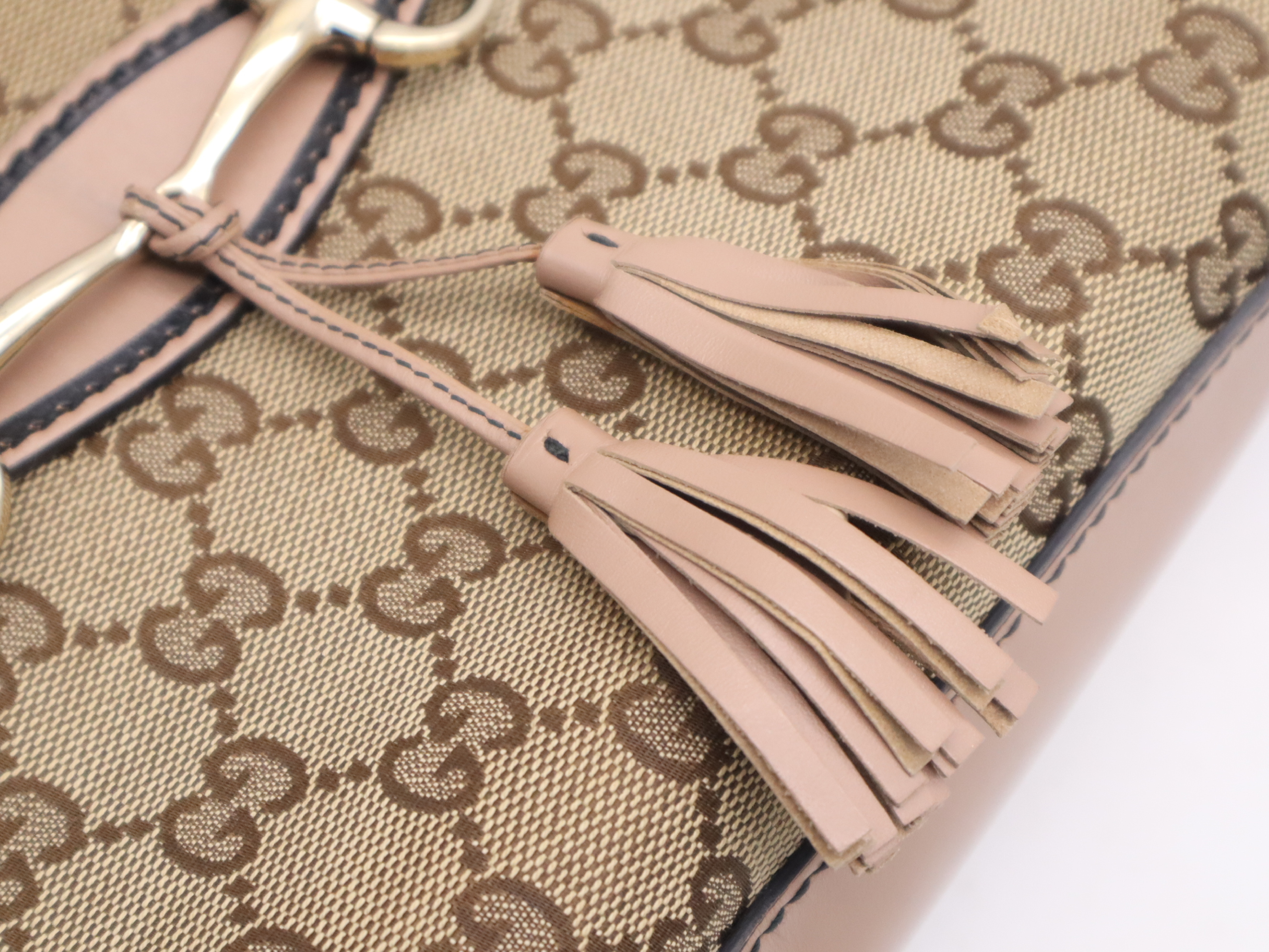 295402 Canvas x Leather GG Canvas Pink GD Hardware Shoulder Bag — view 14