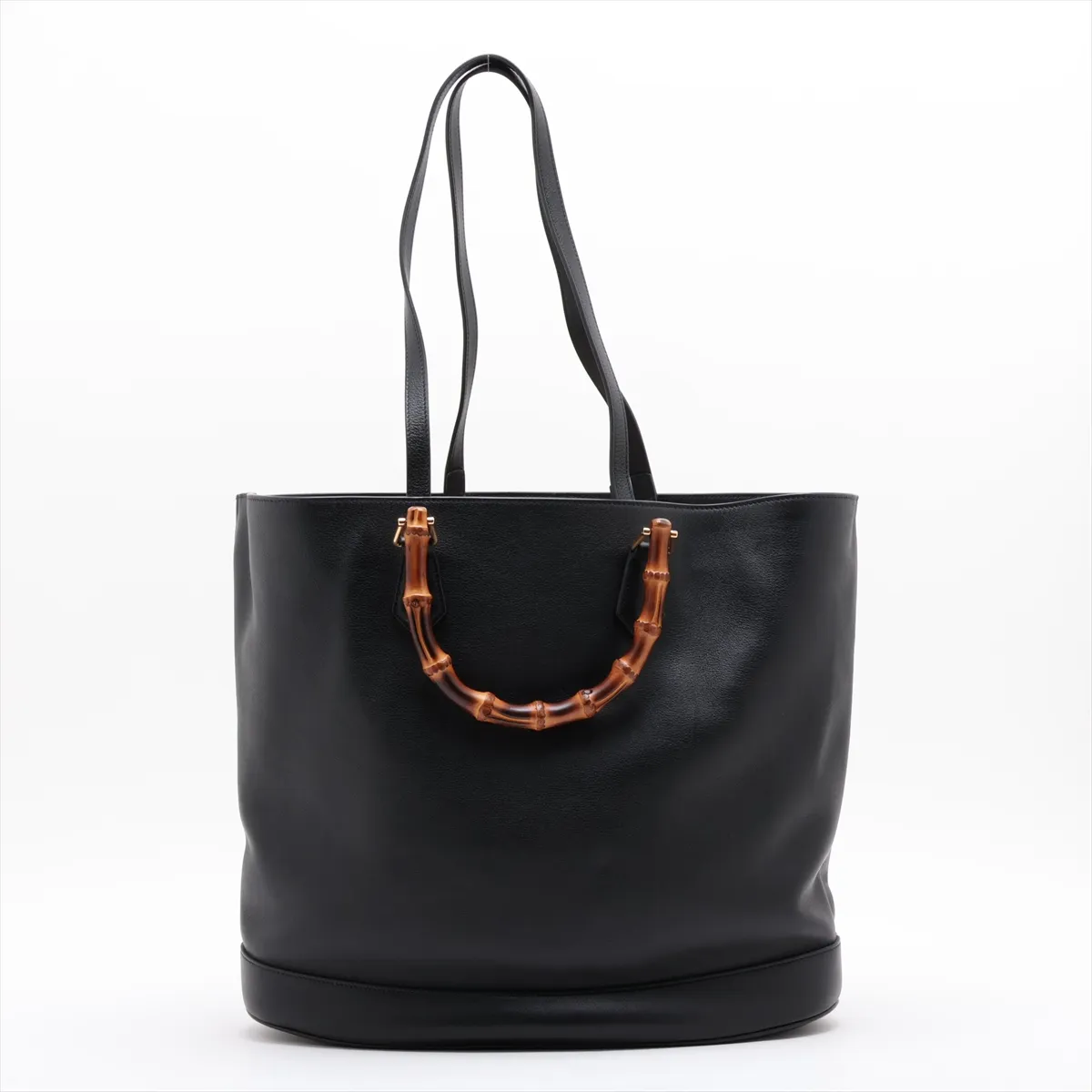 Bamboo Diana Leather 2-Way Tote Bag, Black, 746270, S Mark — view 2