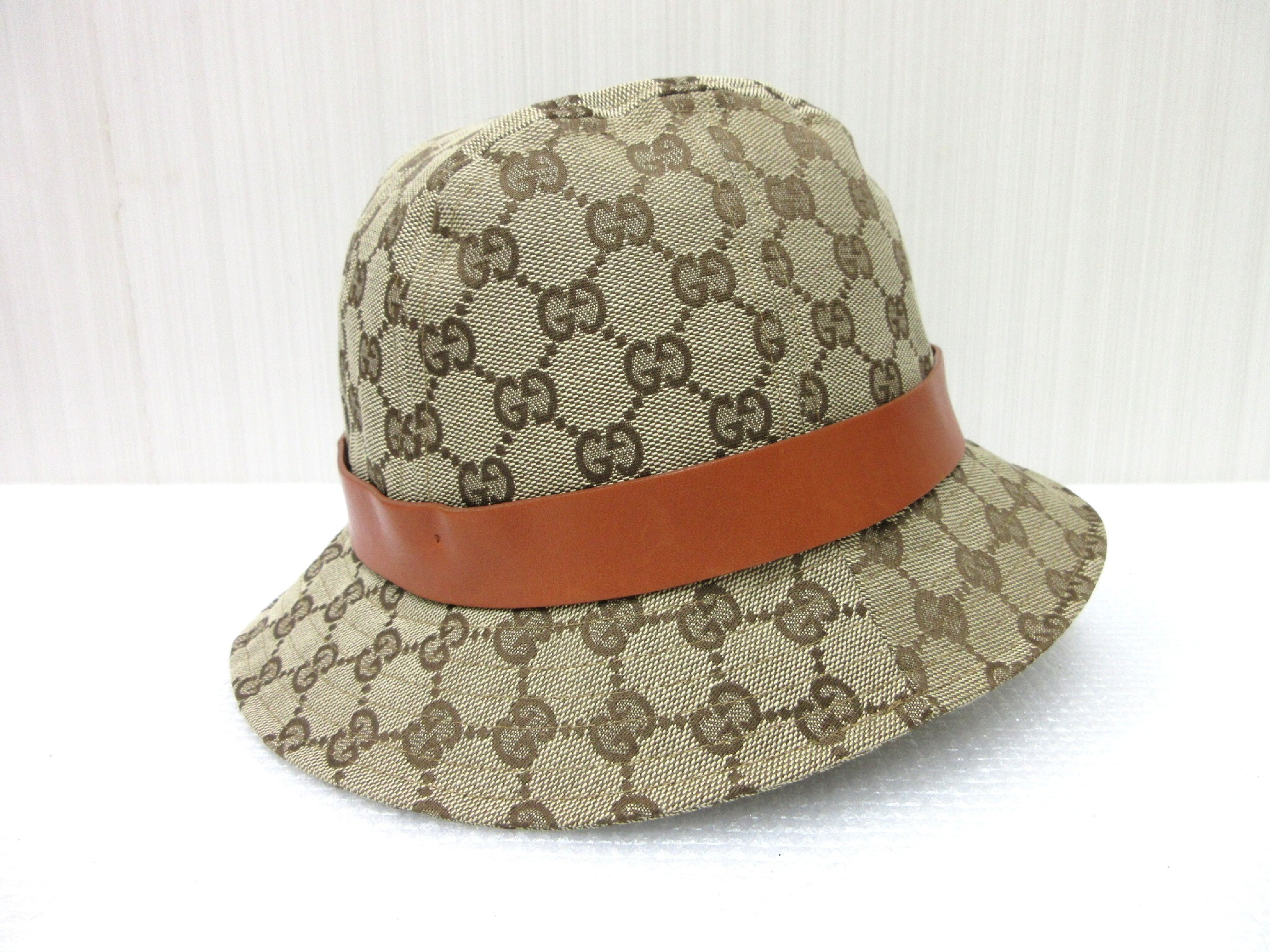 GG Canvas Leather Bucket Hat (Hat, Other Accessories) — view 3