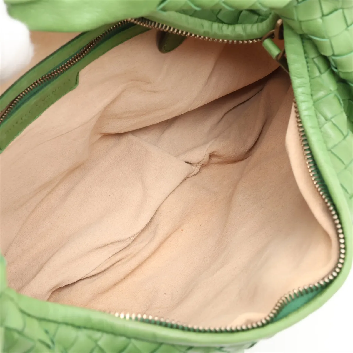 Intrecciato Hobo Leather Shoulder Bag, Green, 115653 — view 7