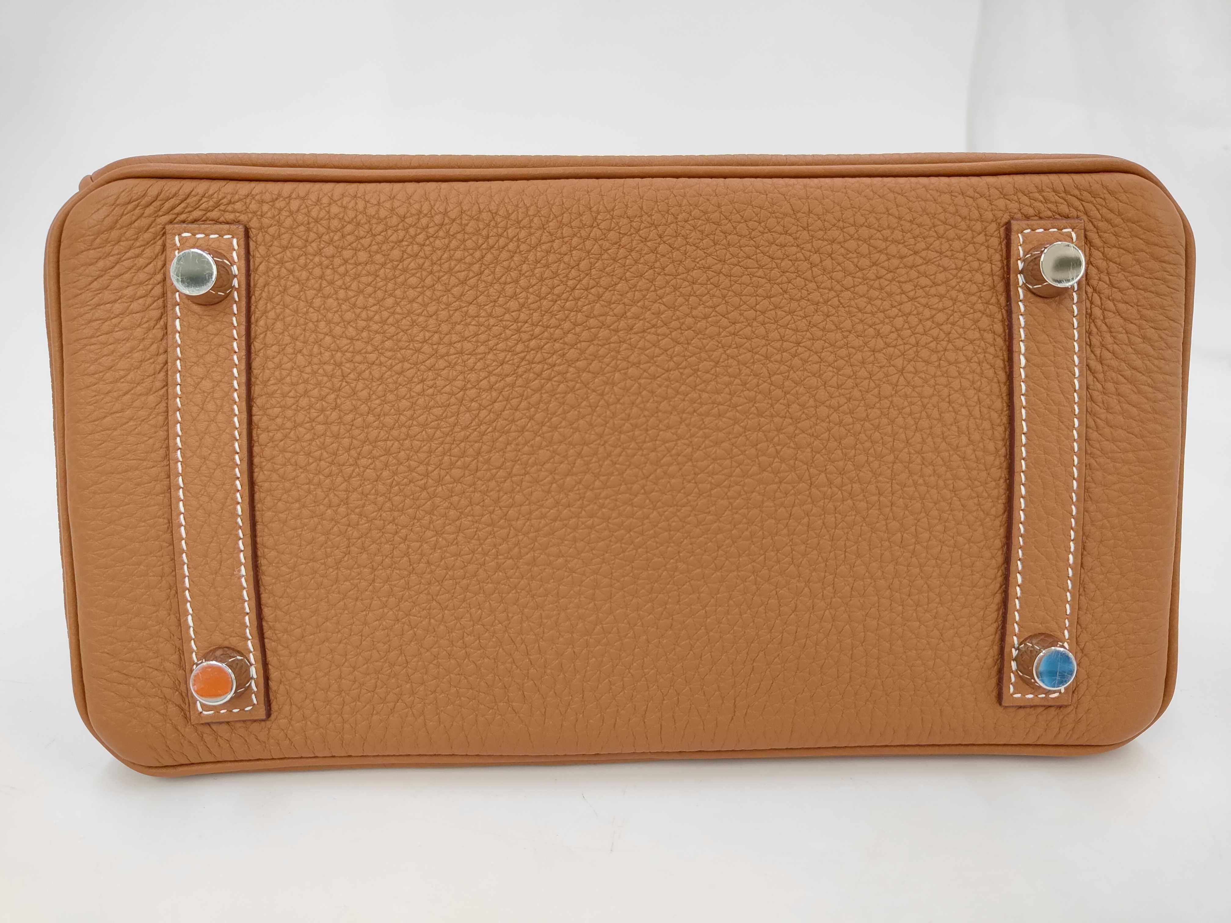 Birkin 25 Togo Gold Matte Silver Hardware K Stamp Handbag — view 7