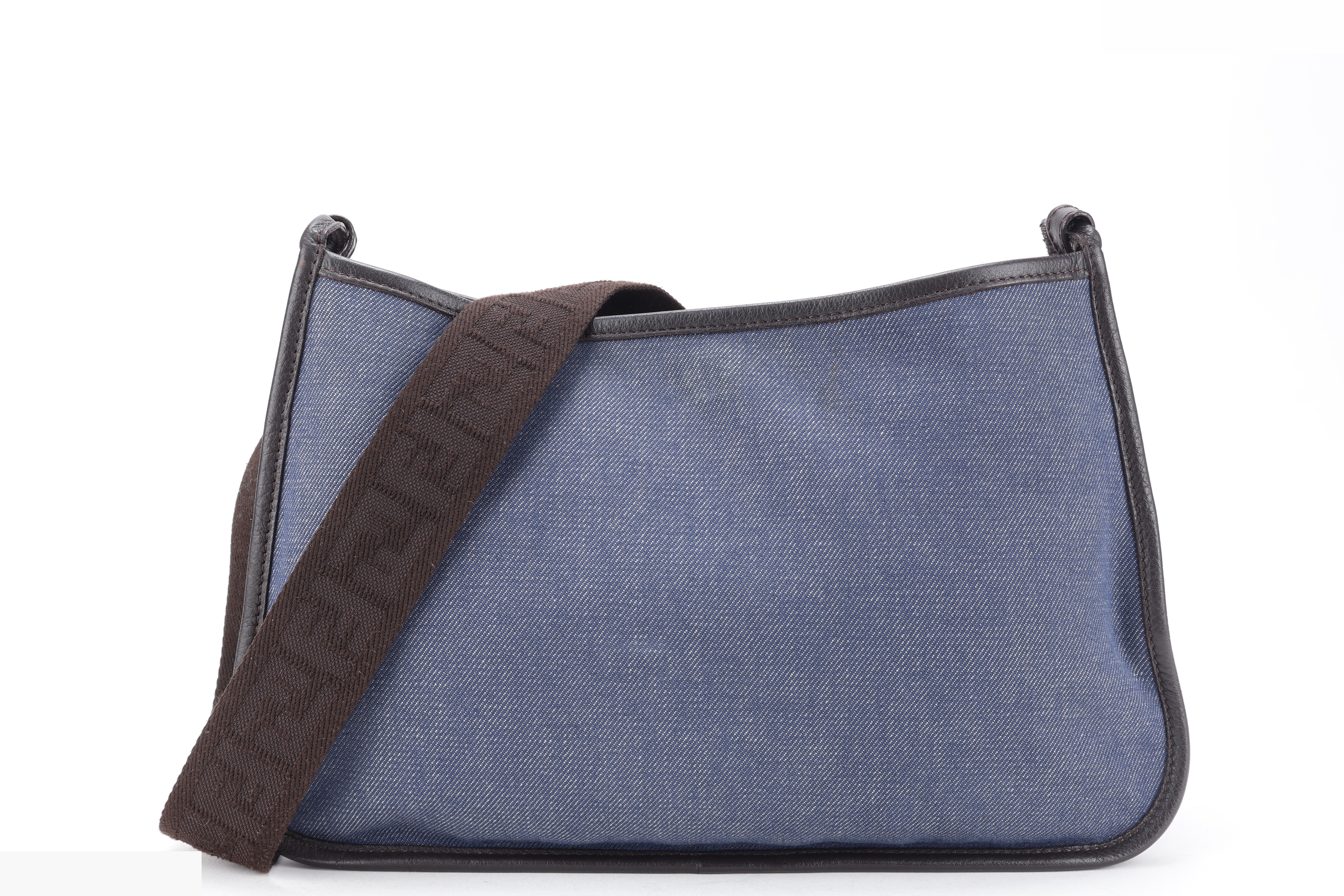CROSSBODY BLUE DENIM DARK BROWN GHW — view 2