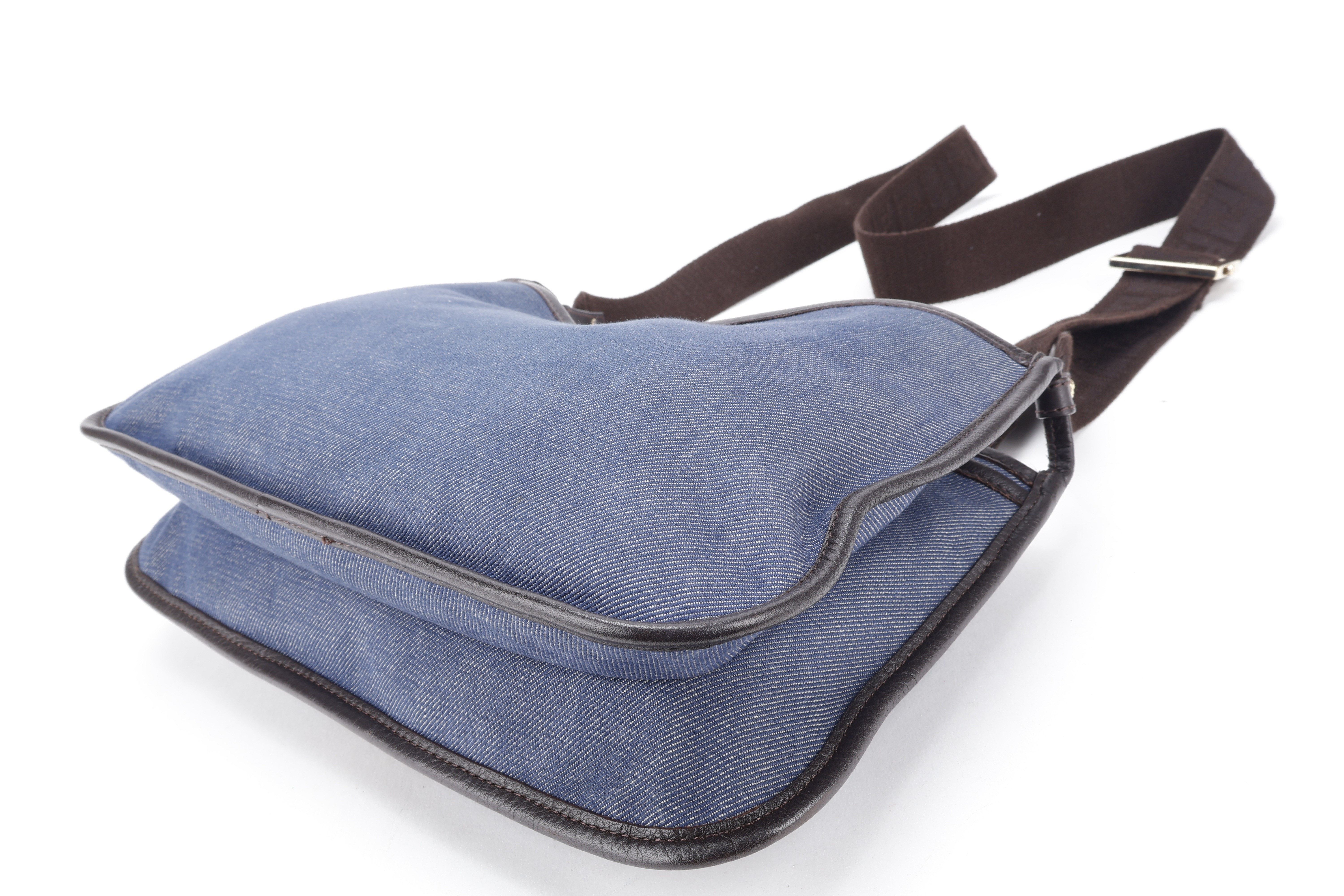 CROSSBODY BLUE DENIM DARK BROWN GHW — view 4