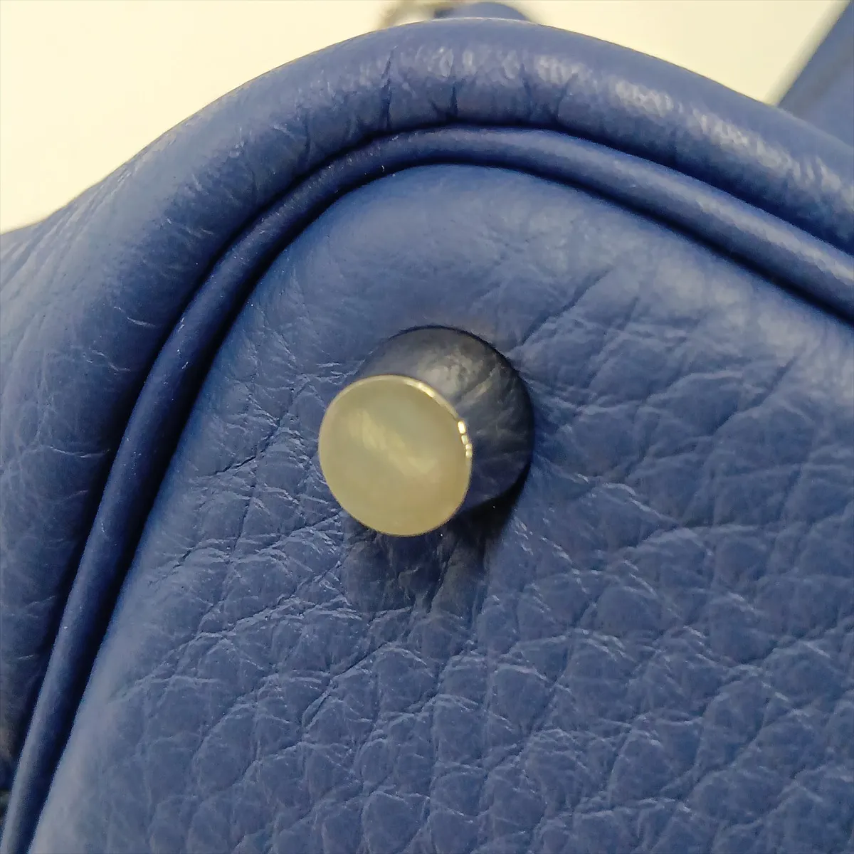 Picotin 18 PM, Taurillon Clemence leather, Blue Brighton, silver hardware, faint engraving. — view 10