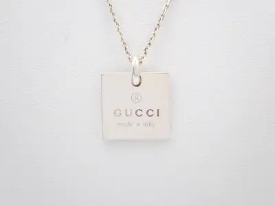 Square plate necklace, SV925 / 10.6g, chain approx. 48cm