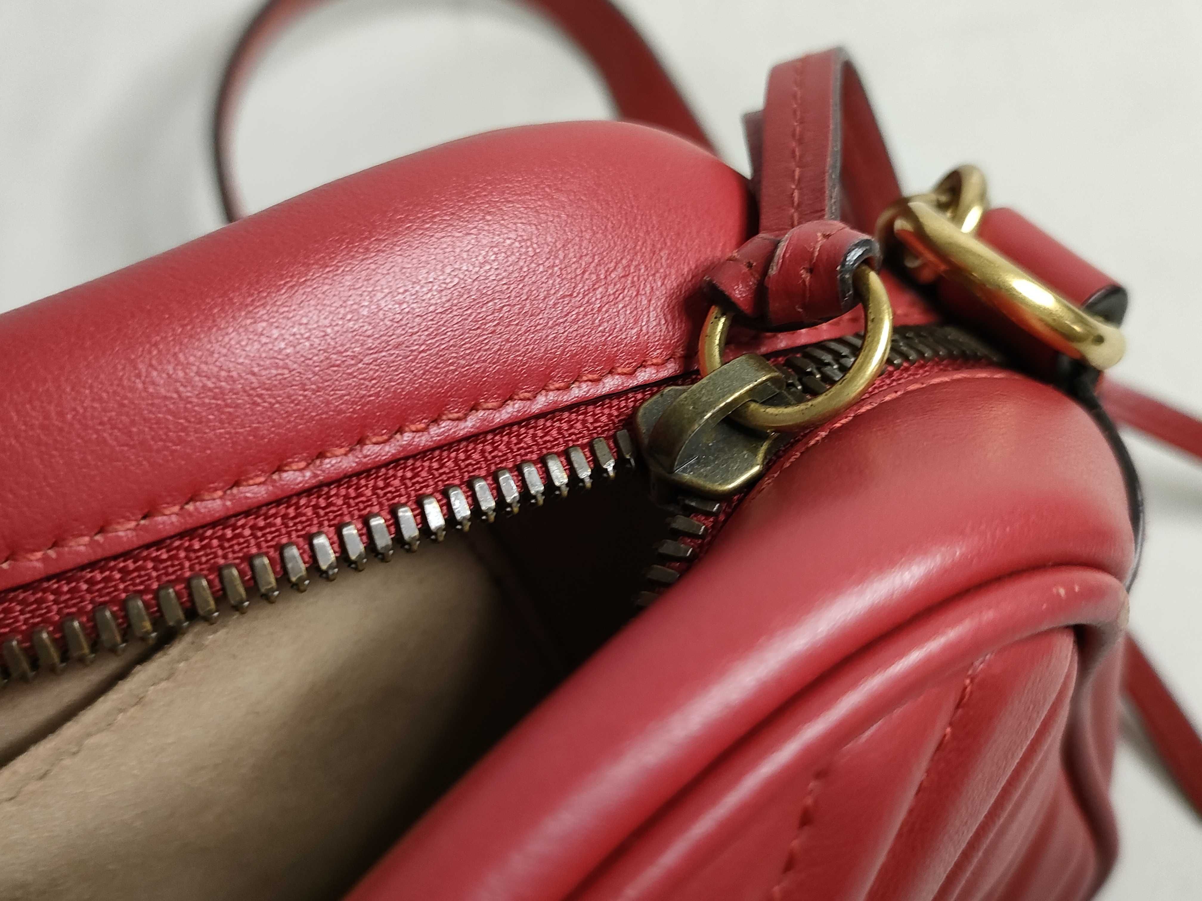 GG Marmont Leather Chain Shoulder Bag, Red, 447632 (Quick Checked) — view 13